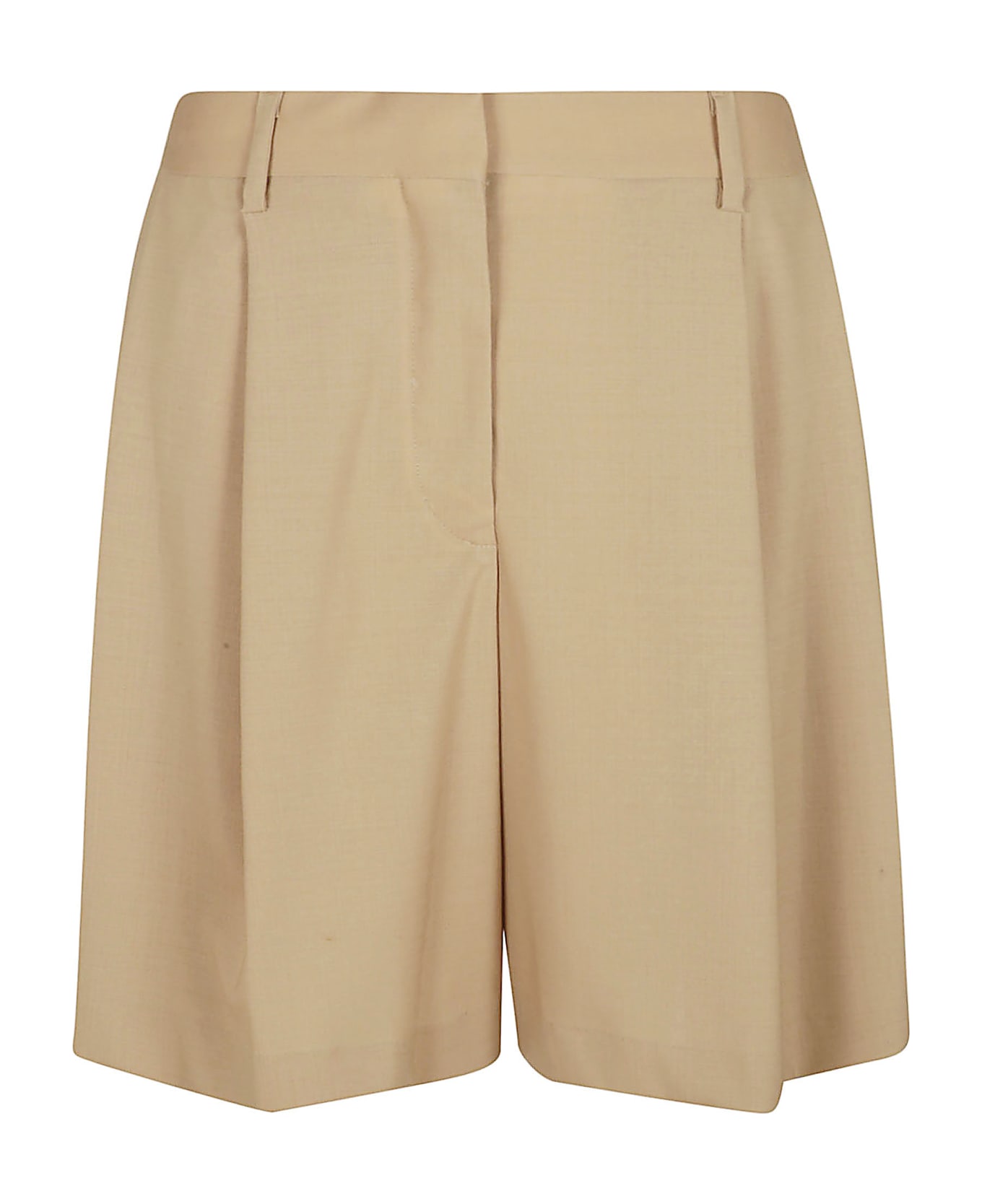 Maison Flaneur Wide Leg Plain Trouser Shorts - Camel ショートパンツ