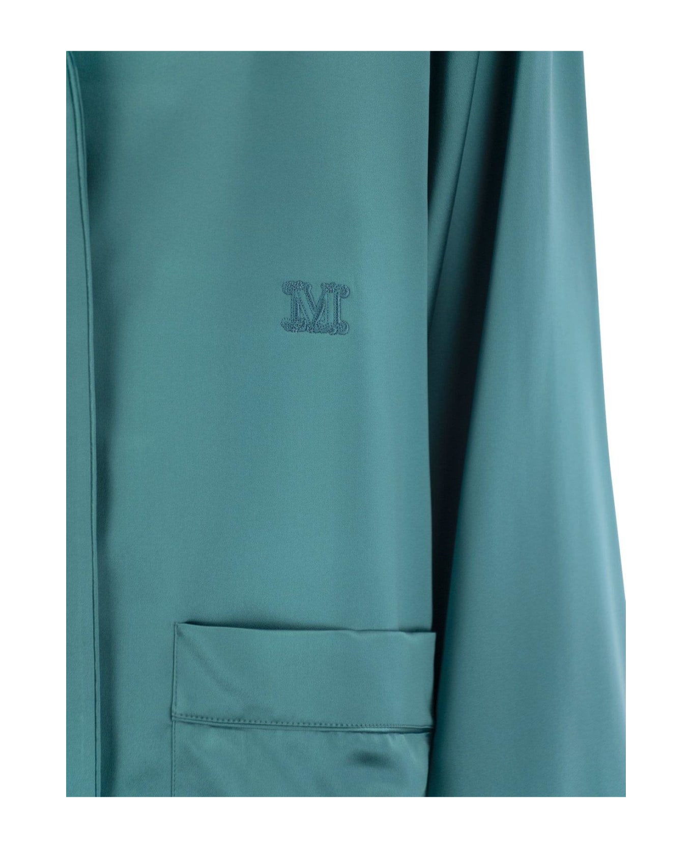 Max Mara Pianoforte Logo Embroidered Pyjama Shirt - Green