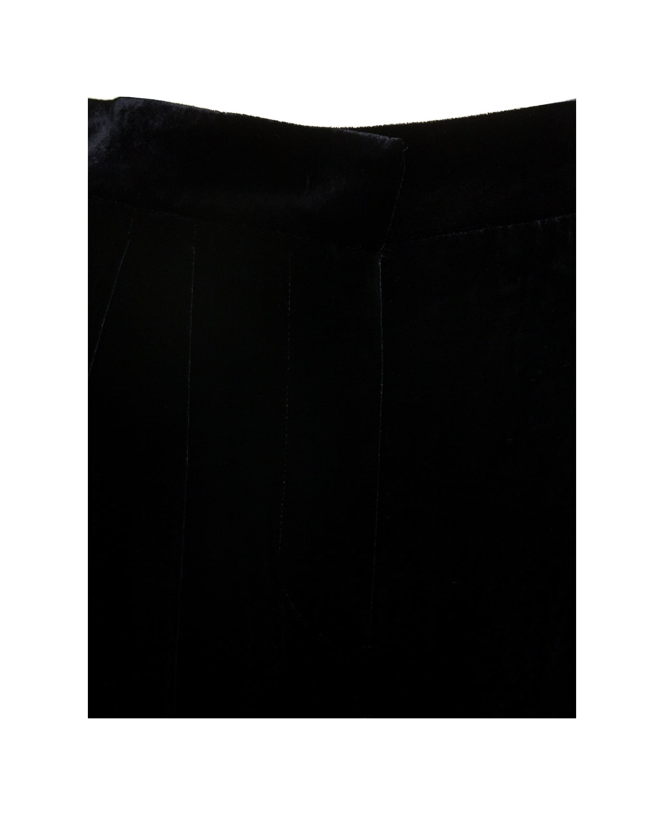Alberta Ferretti Loose Black Pants With Invisible Zip In Velvet Woman Alberta Ferretti
