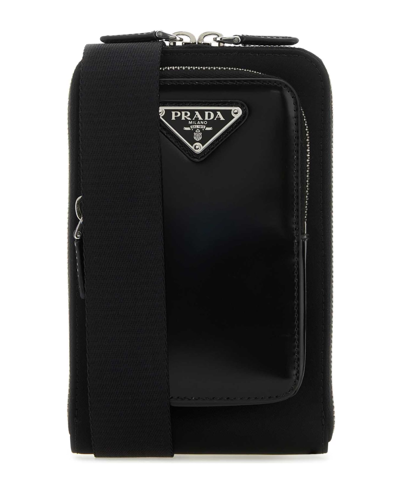 Prada Black Nylon And Leather Phone Case - NERO