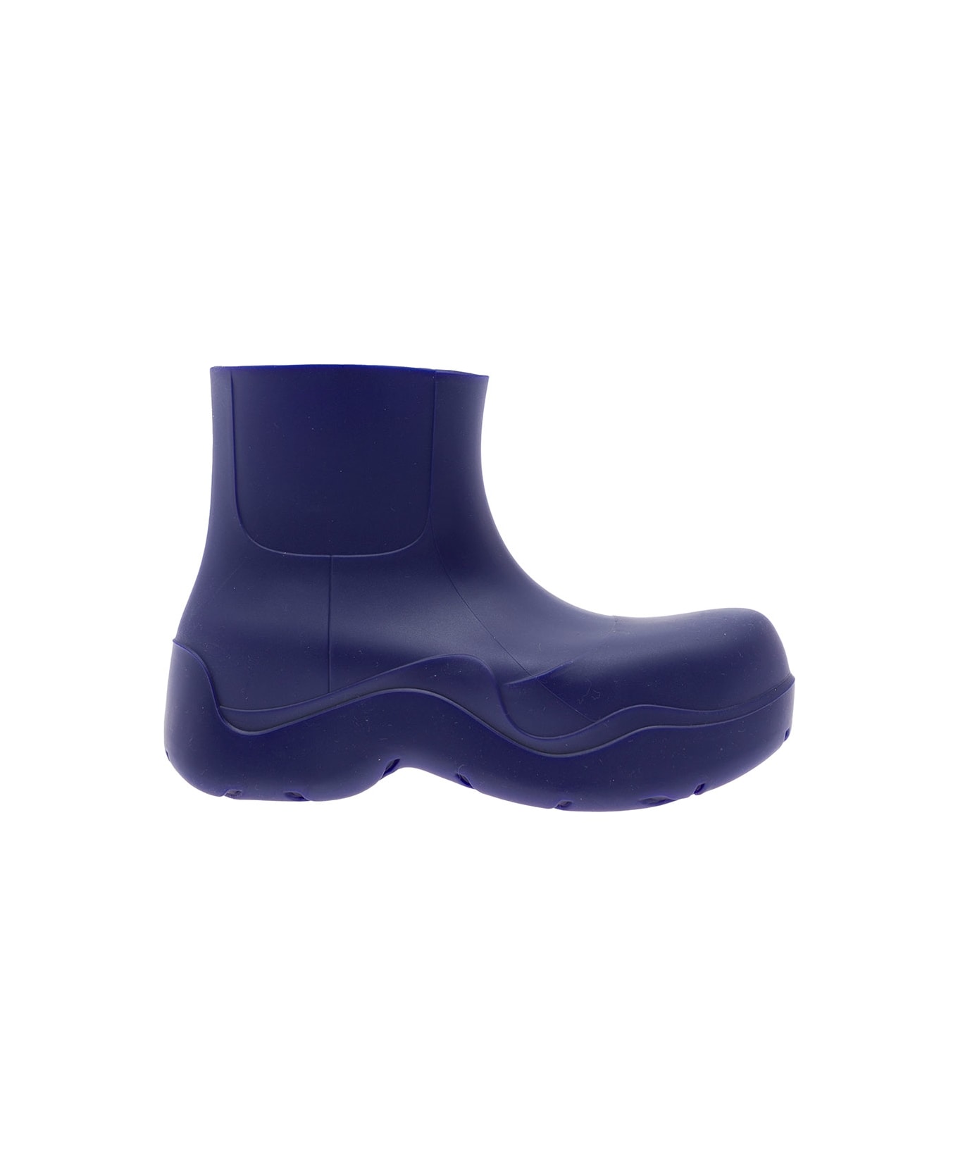 Bottega Veneta 'puddle' Blue Boots With Chunky Platform And Matte Finish In Rubber Woman - Violet