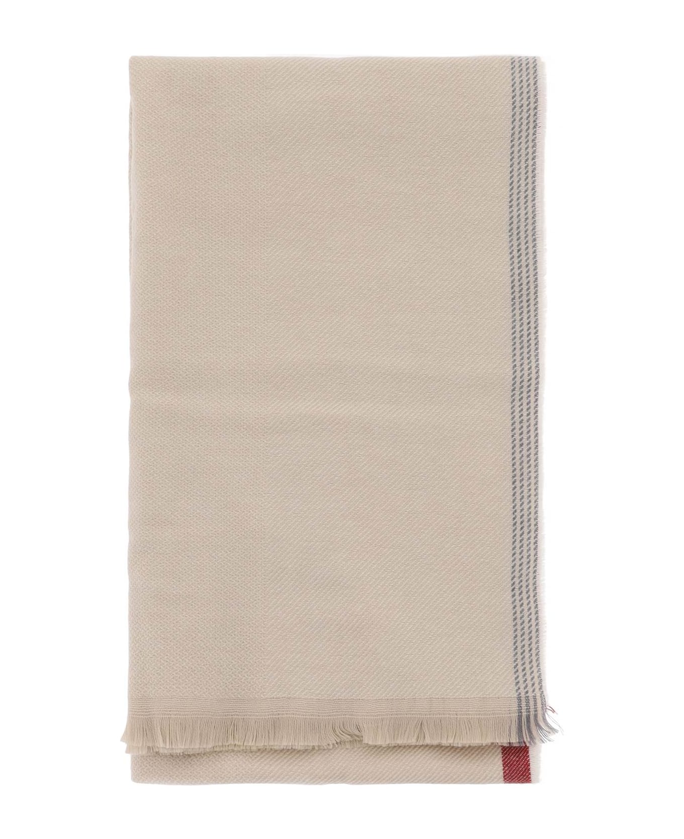 Brunello Cucinelli Wool 
Cashmere Scarf - Beige