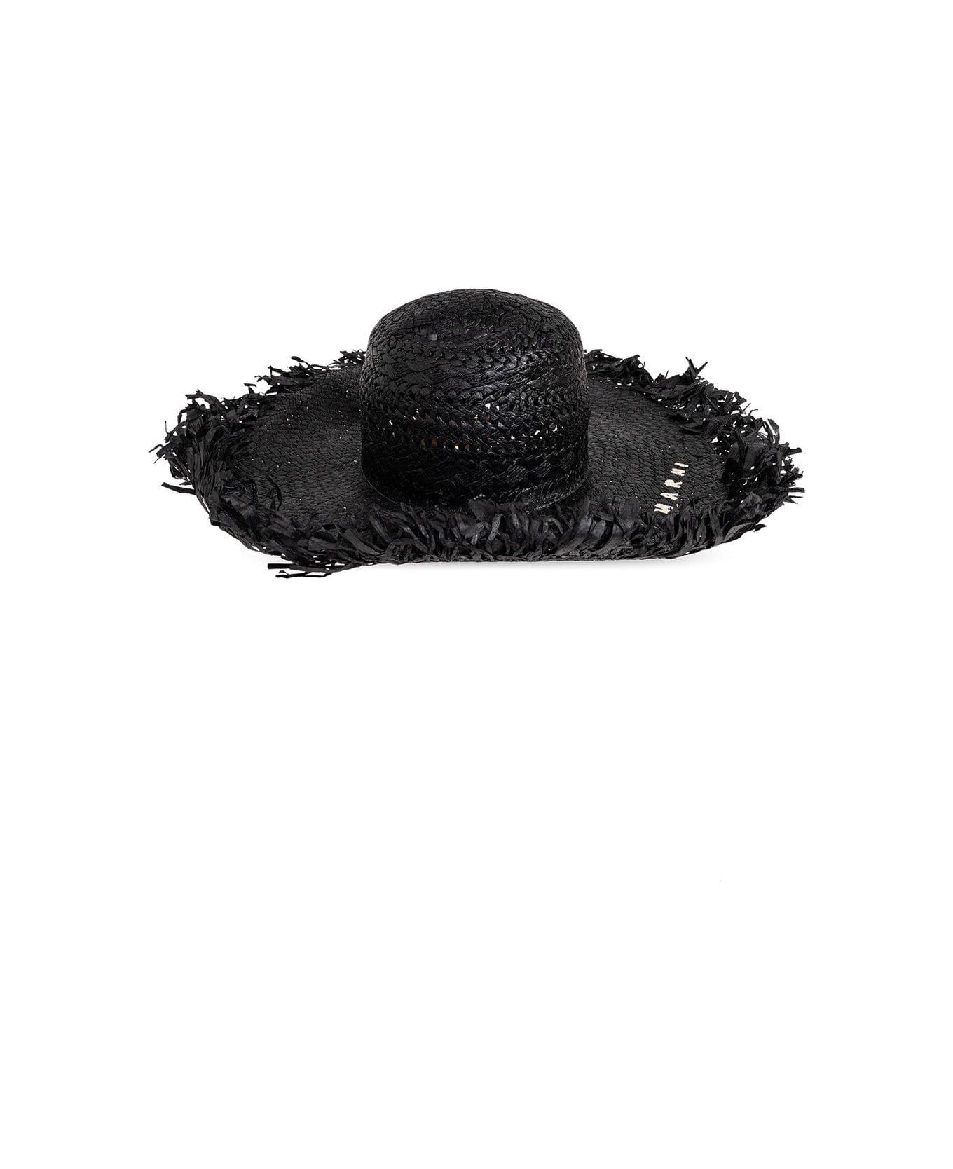 Marni Logo Detailed Sun Hat - Black 帽子