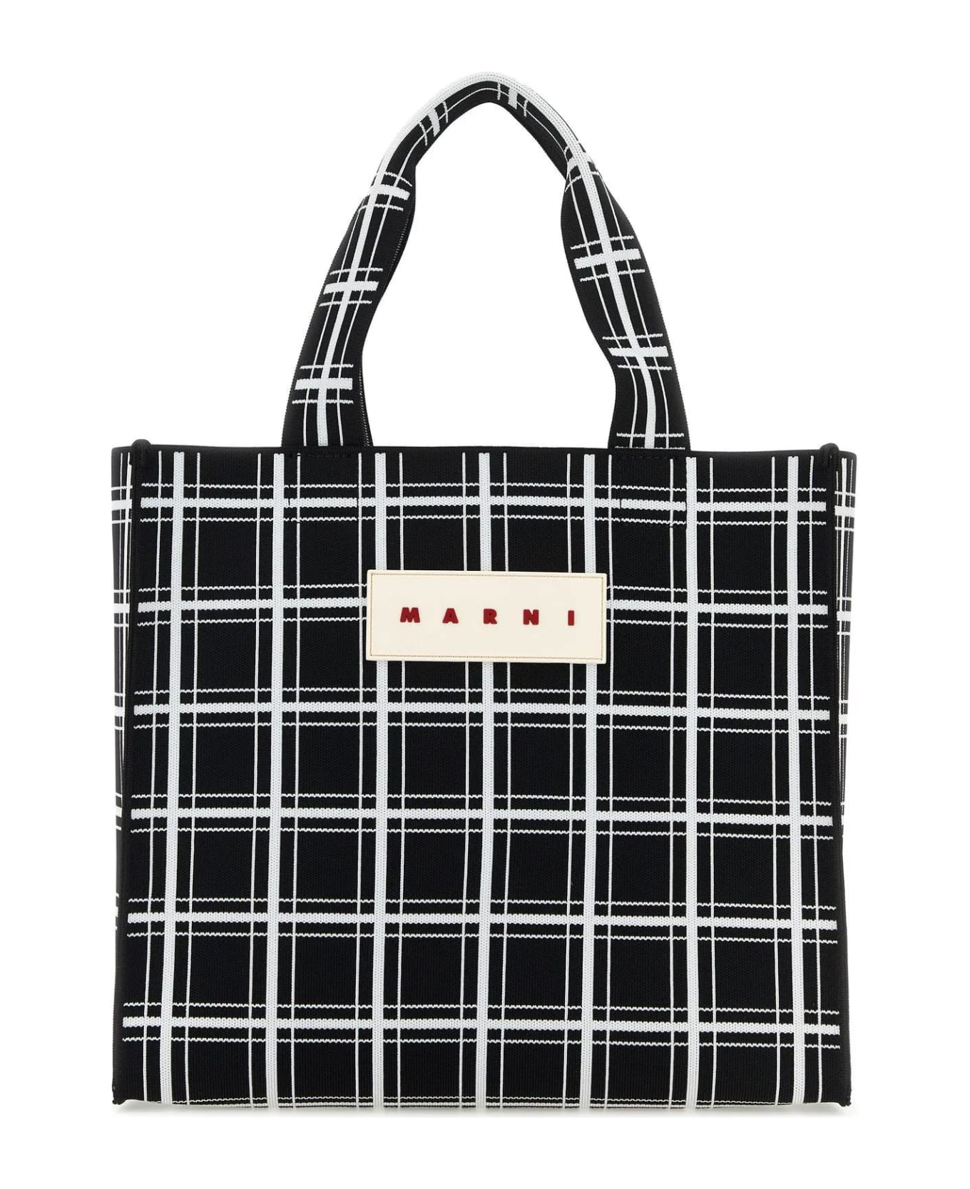 Marni Embroidered Jacquard Shopping Bag - Black