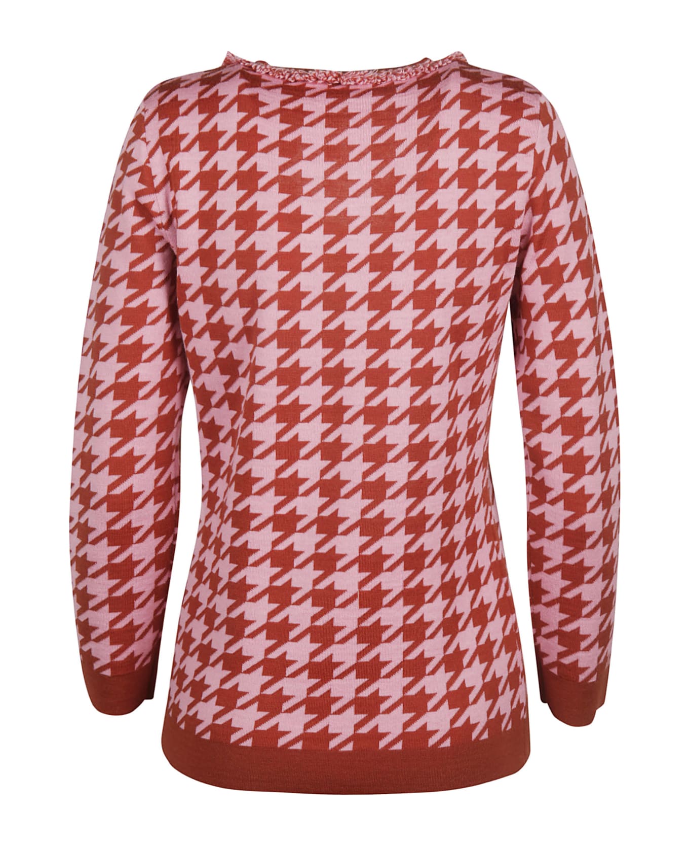 Blumarine Motif Print Sweater - Pink/Red ニットウェア
