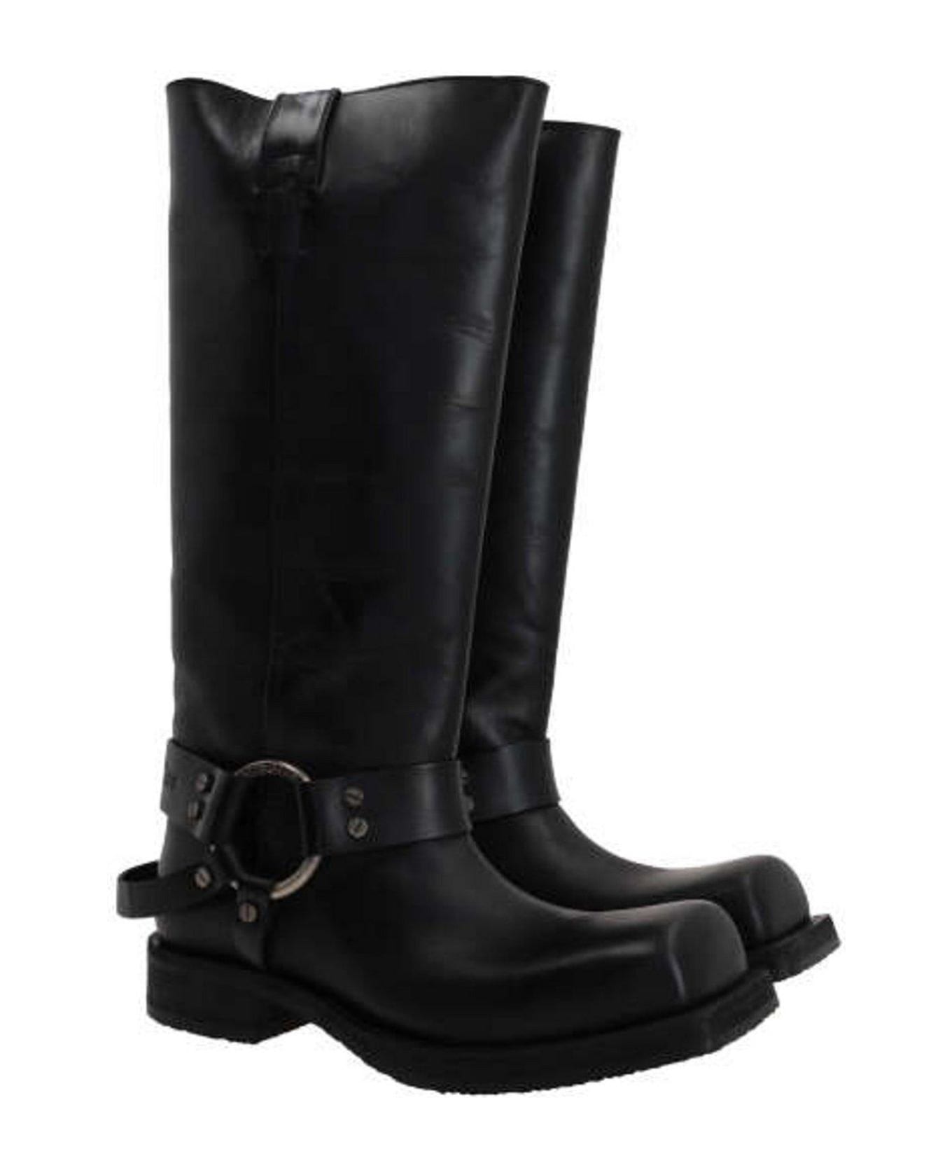 Acne Studios Square Toe Pull-on Boots - BLACK