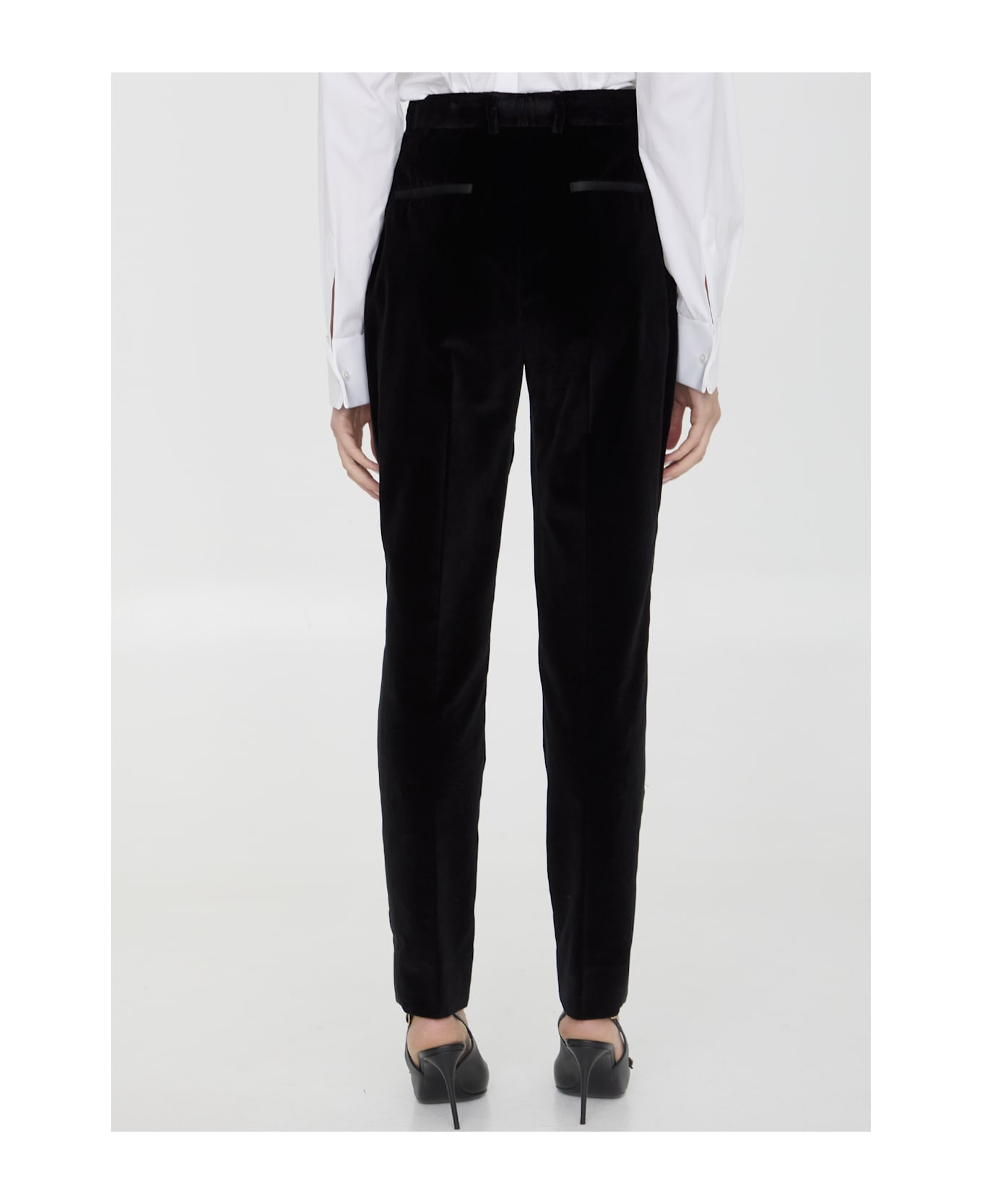 Dolce & Gabbana Velvet Tuxedo Pants - BLACK