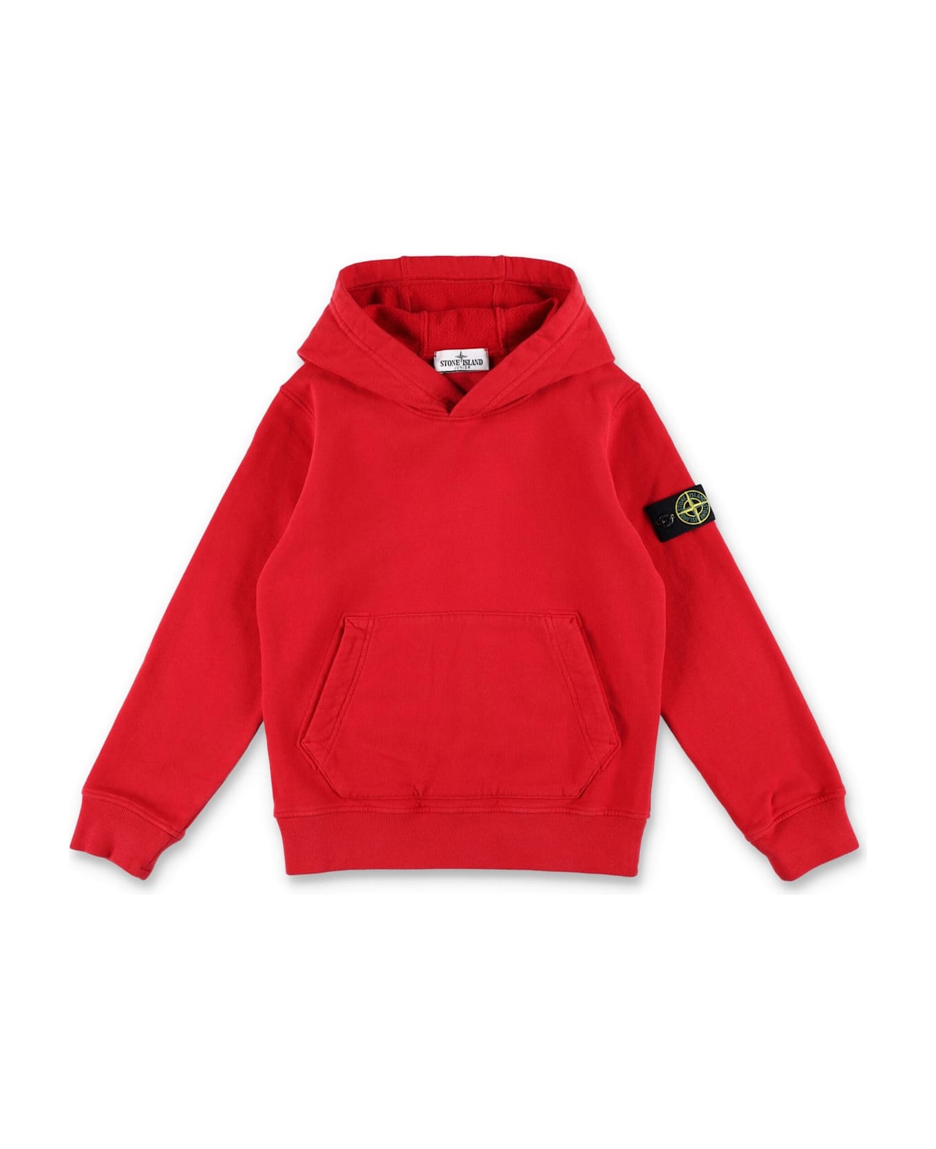 Stone Island Compass-badge Long-sleeved Hoodie - Rosso ニットウェア＆スウェットシャツ