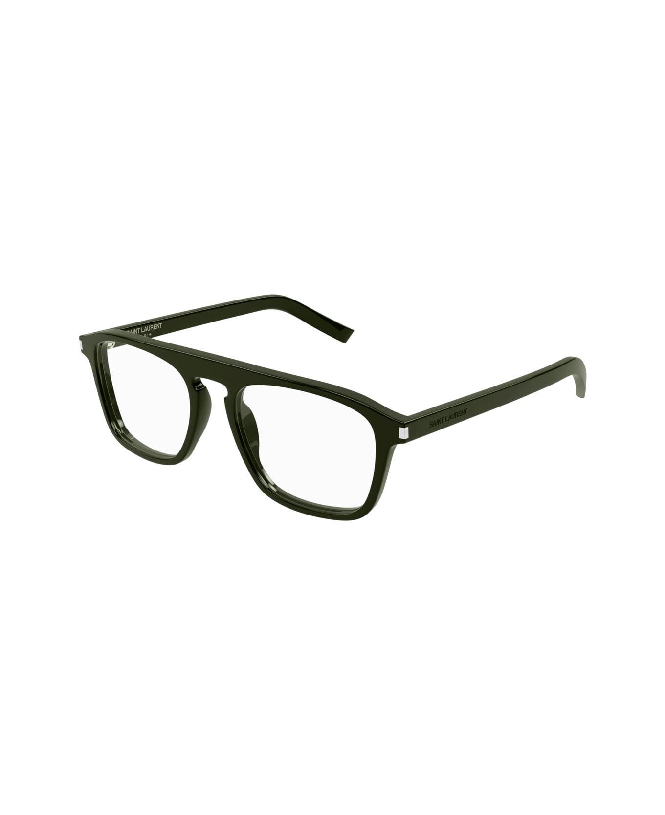 Saint Laurent Eyewear Saint Laurent Sl 157 Linea Corner Angle 011 Green Transparent Glasses - Verde