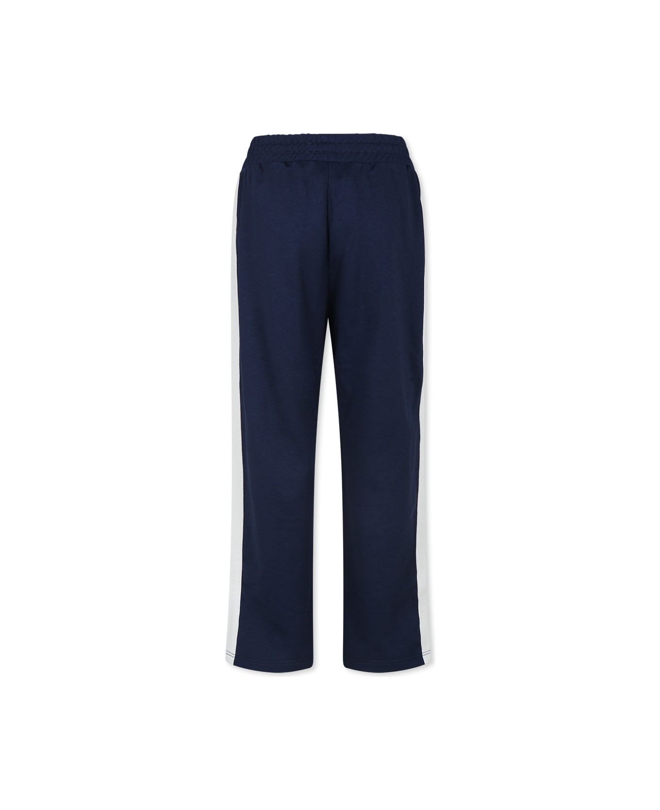 Kenzo Kids Blue Trousers For Boy With Target Flower - Blue