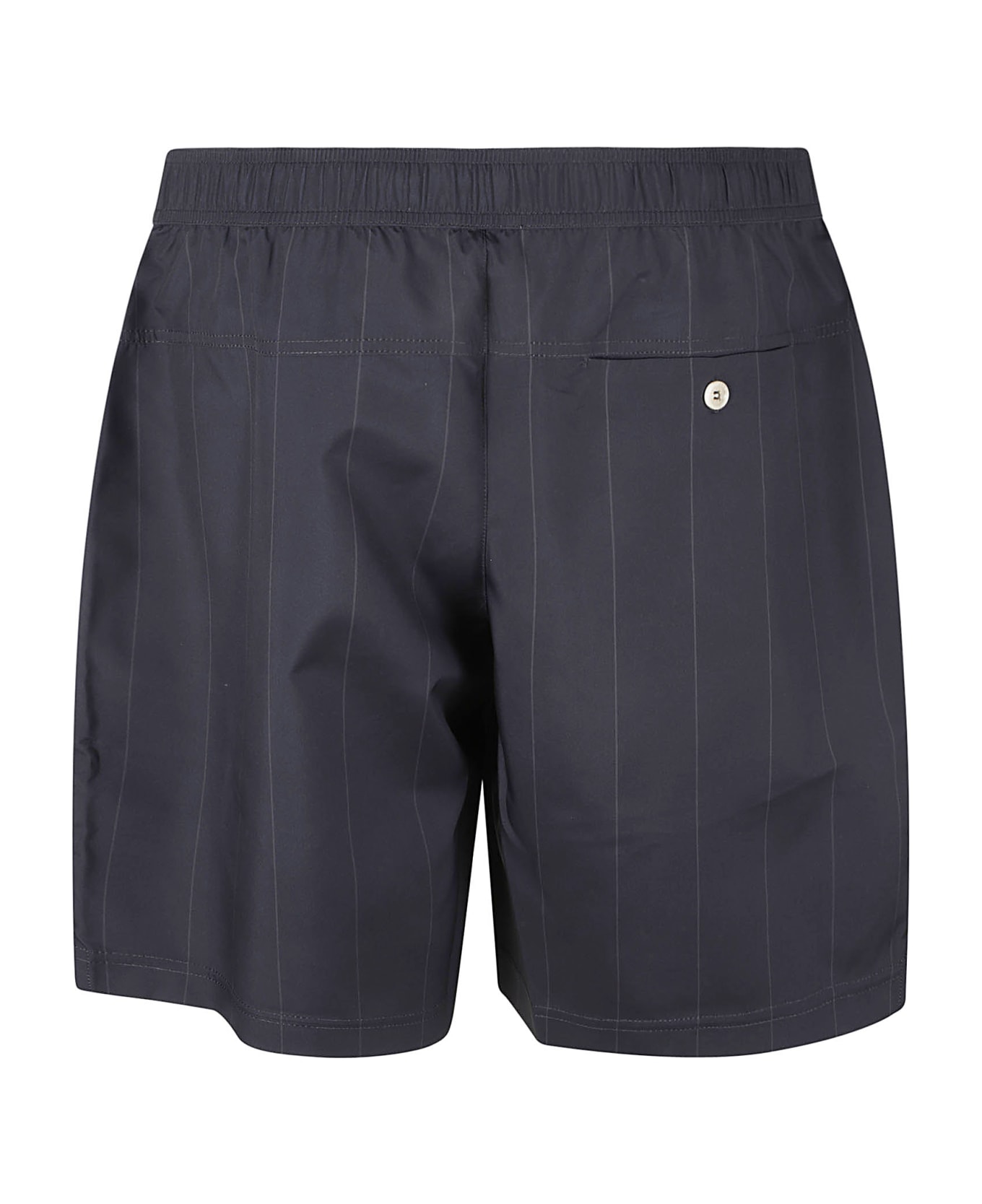 Brunello Cucinelli Logo Patched Stripe Shorts - Blue/Grey ショートパンツ