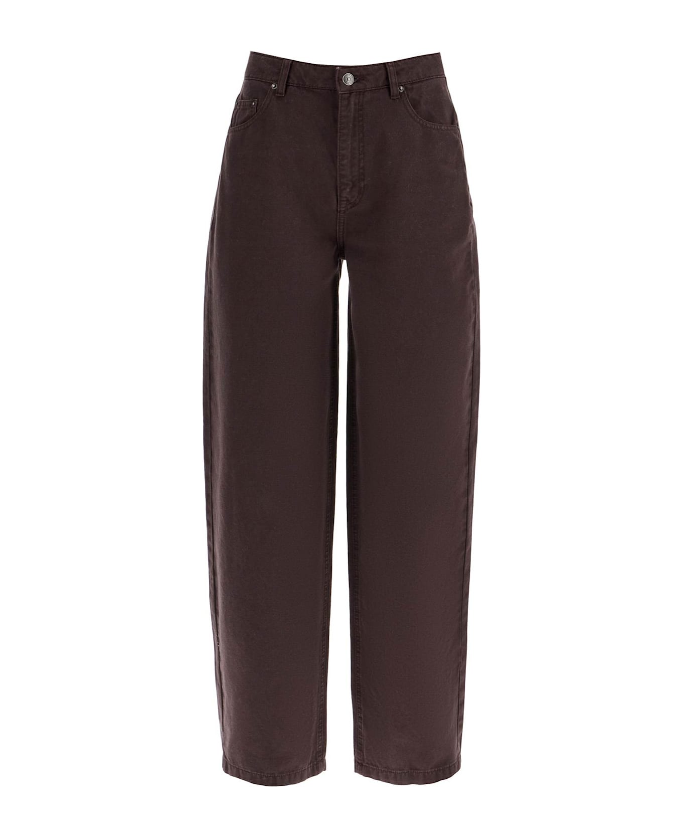 Rotate by Birger Christensen Wide Leg Five-pocket Pants With A Relaxed - CHOCOLATE PLUM (BROWN) (Brown)