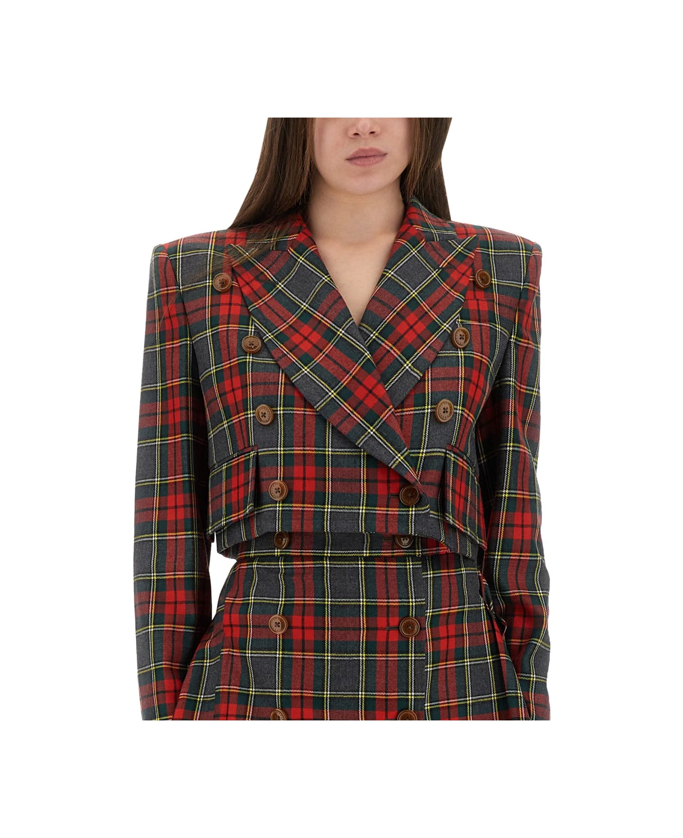 Vivienne Westwood Tartan Cropped Jacket - MULTICOLOUR