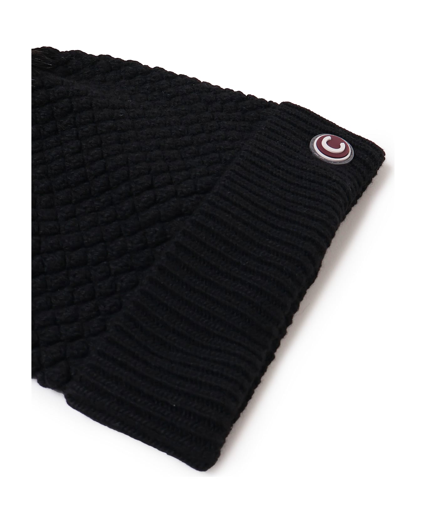 Colmar Beanie With Fur Pom Pom - Black