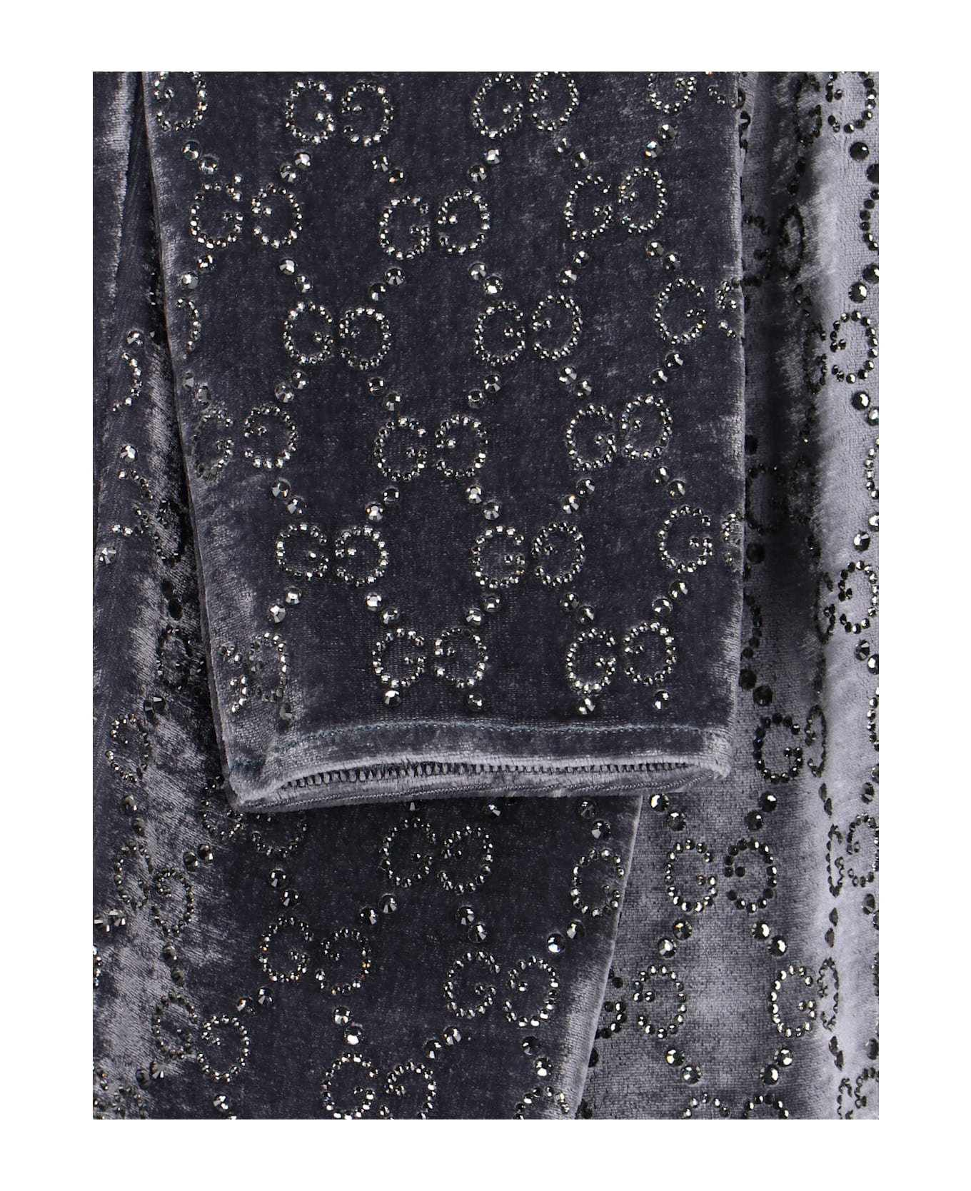 Gucci Jumpsuit With "gg" Crystals - Gray