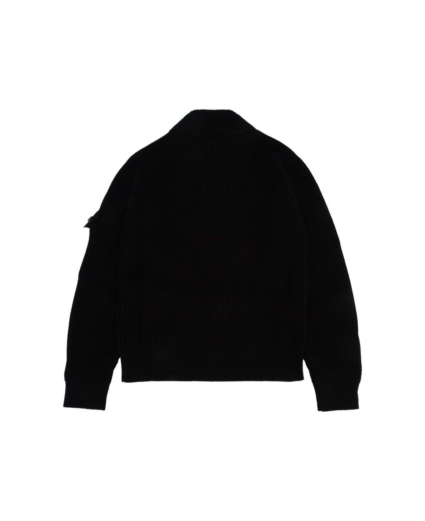 Stone Island Compass-badge Raglan Zipped Cardigan - BLACK