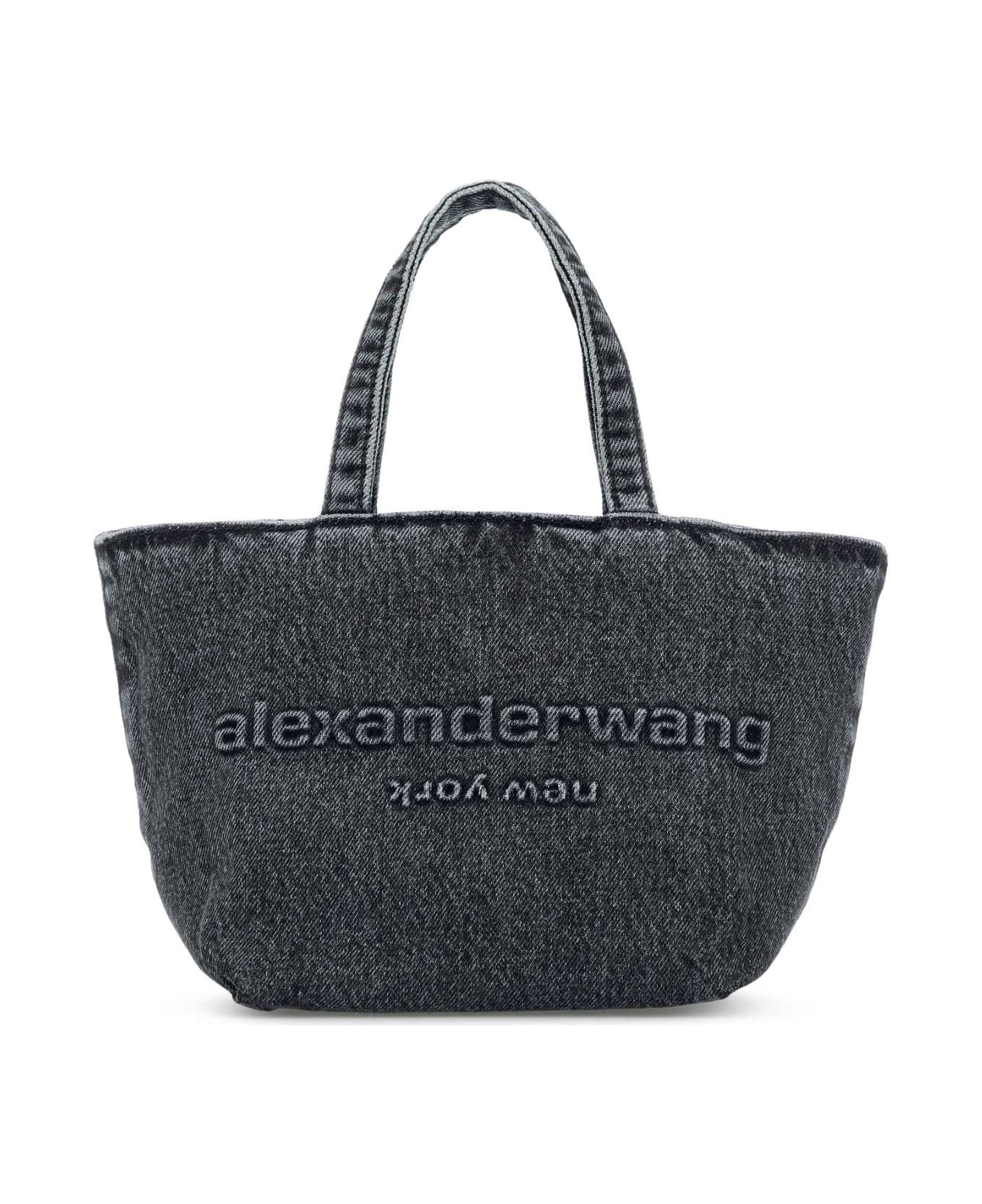 Alexander Wang Dark Grey Denim Small Punch Shopping Bag - GREYAGED