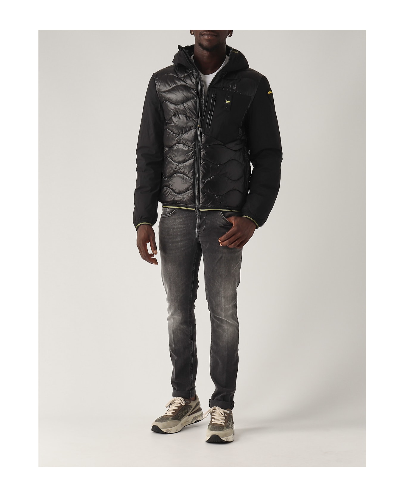 Blauer Giubbotto Uomo Albert Interno Misto Piuma Jacket - NERO