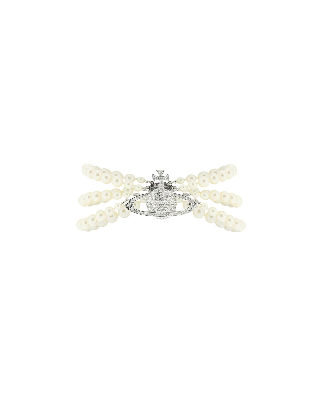 Vivienne Westwood Three Row Pearl Choker - Beige