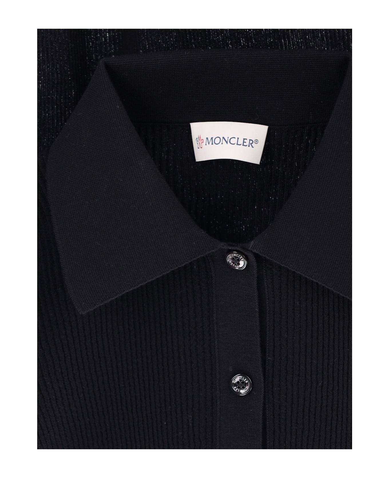 Moncler Logo Ribbed Top - Black  