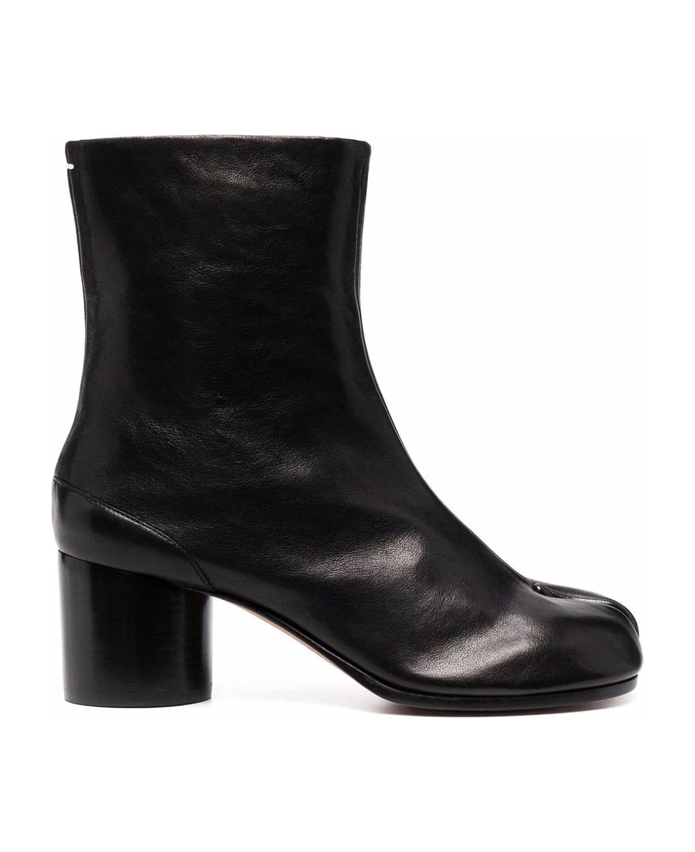 Maison Margiela Tabi 60mm Black Leather Ankle Boots - Black