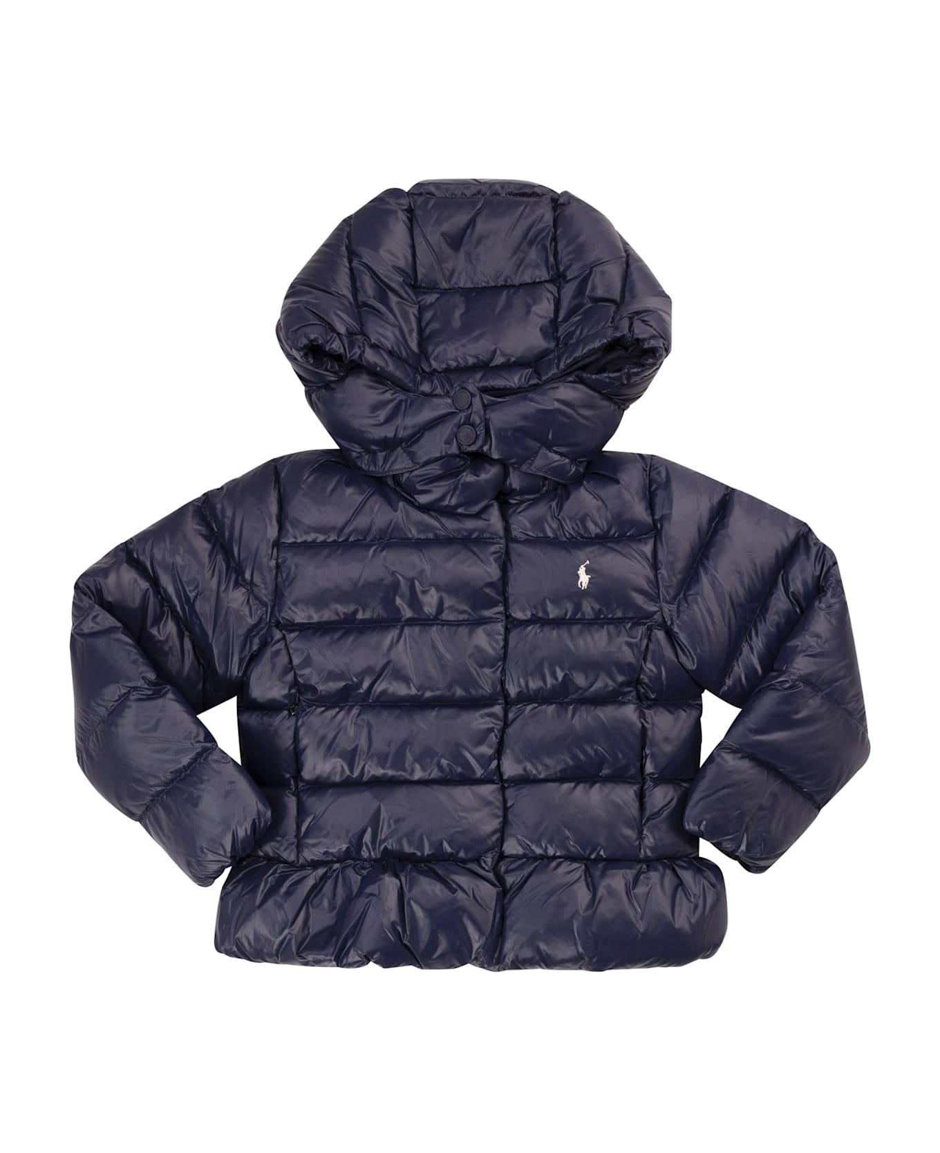 Polo Ralph Lauren Peplum Down Jacket With Hood - Navy