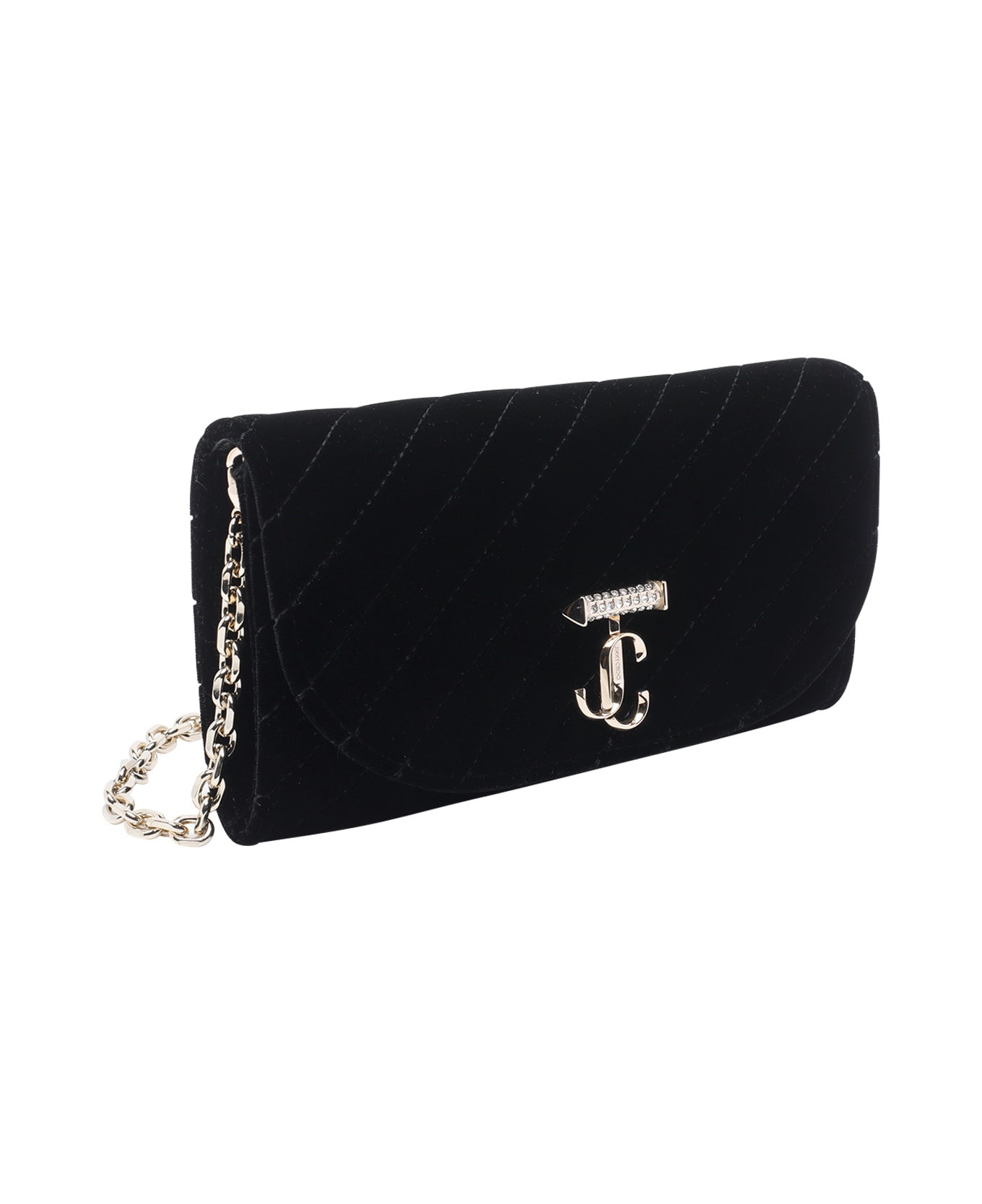 Jimmy Choo Curve Chain Wallet - Black