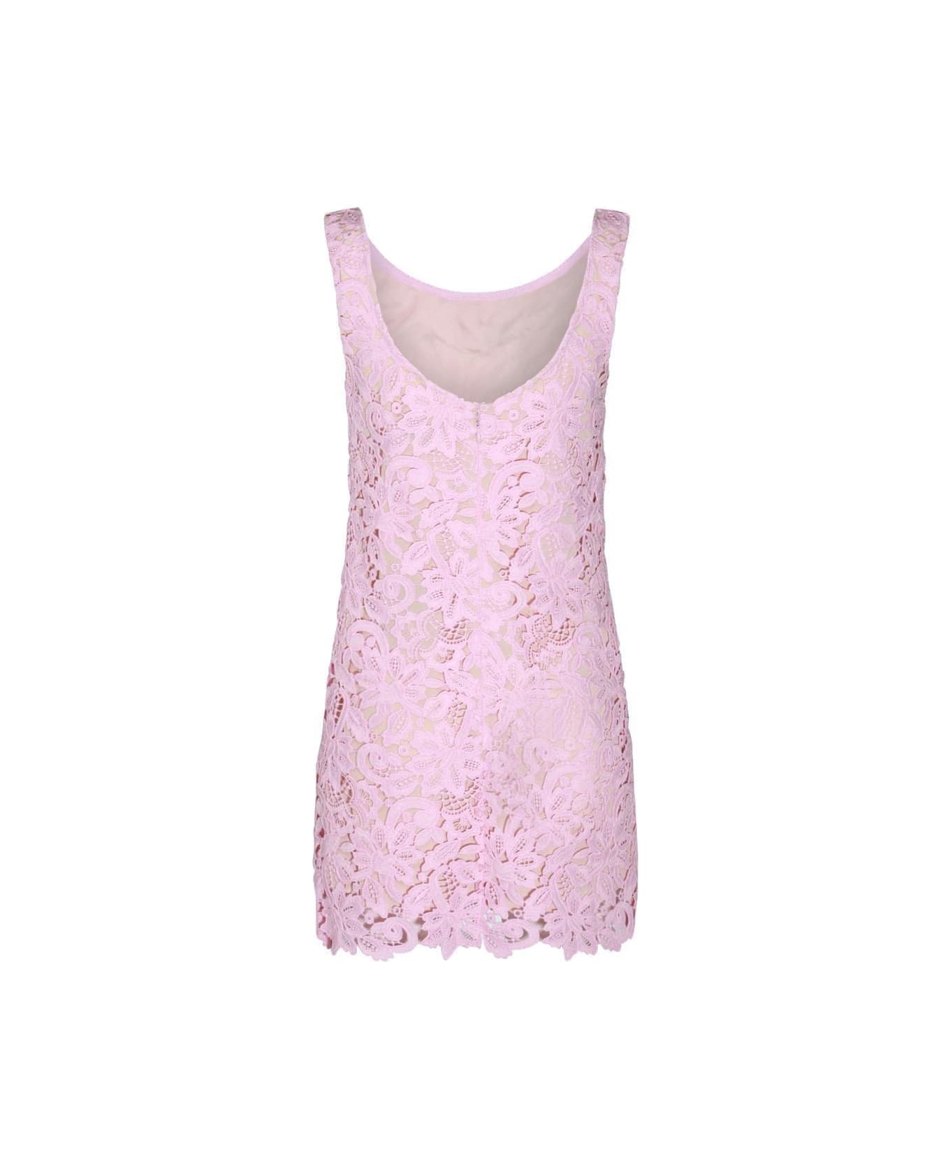 self-portrait Floral Lace Mini Dress - Pink