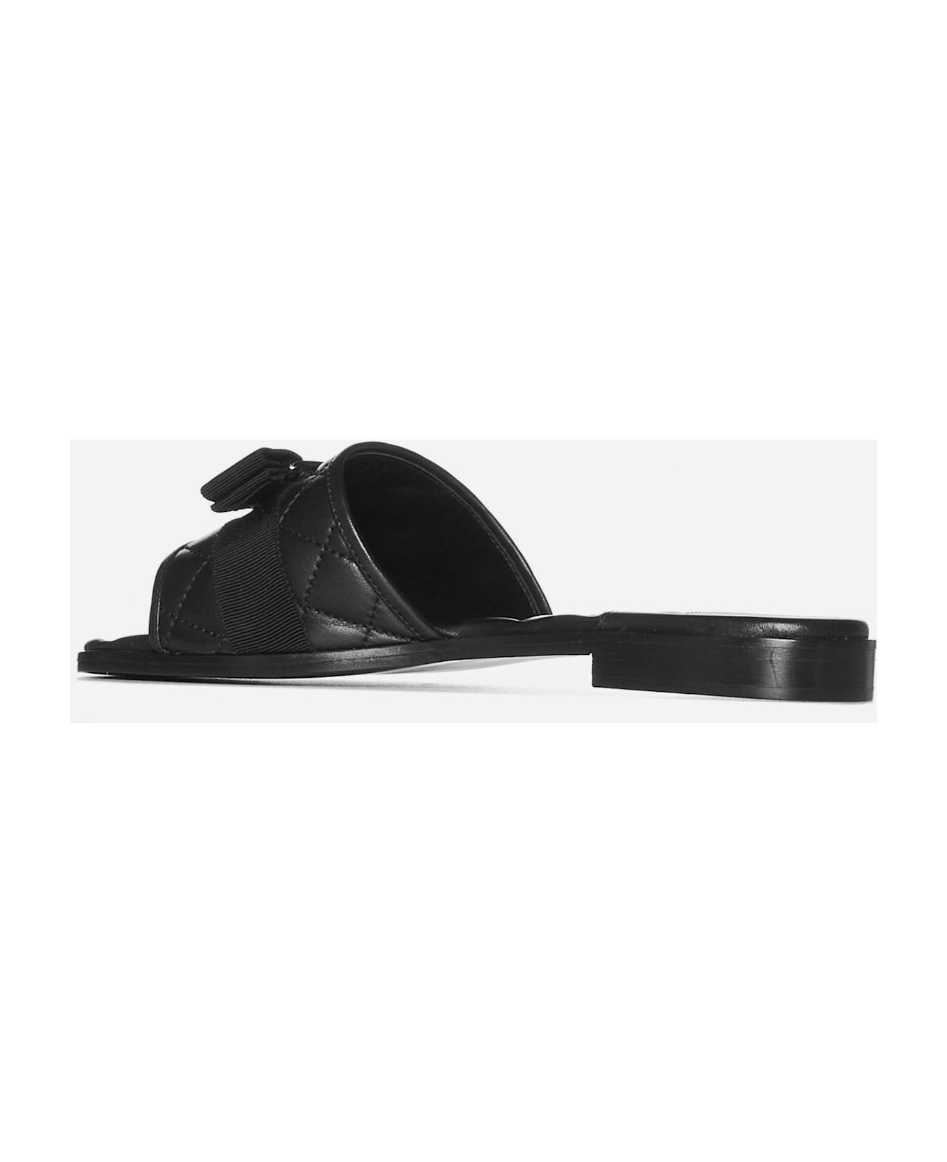 Ferragamo Love Cq Quilted Leather Flat Sandals