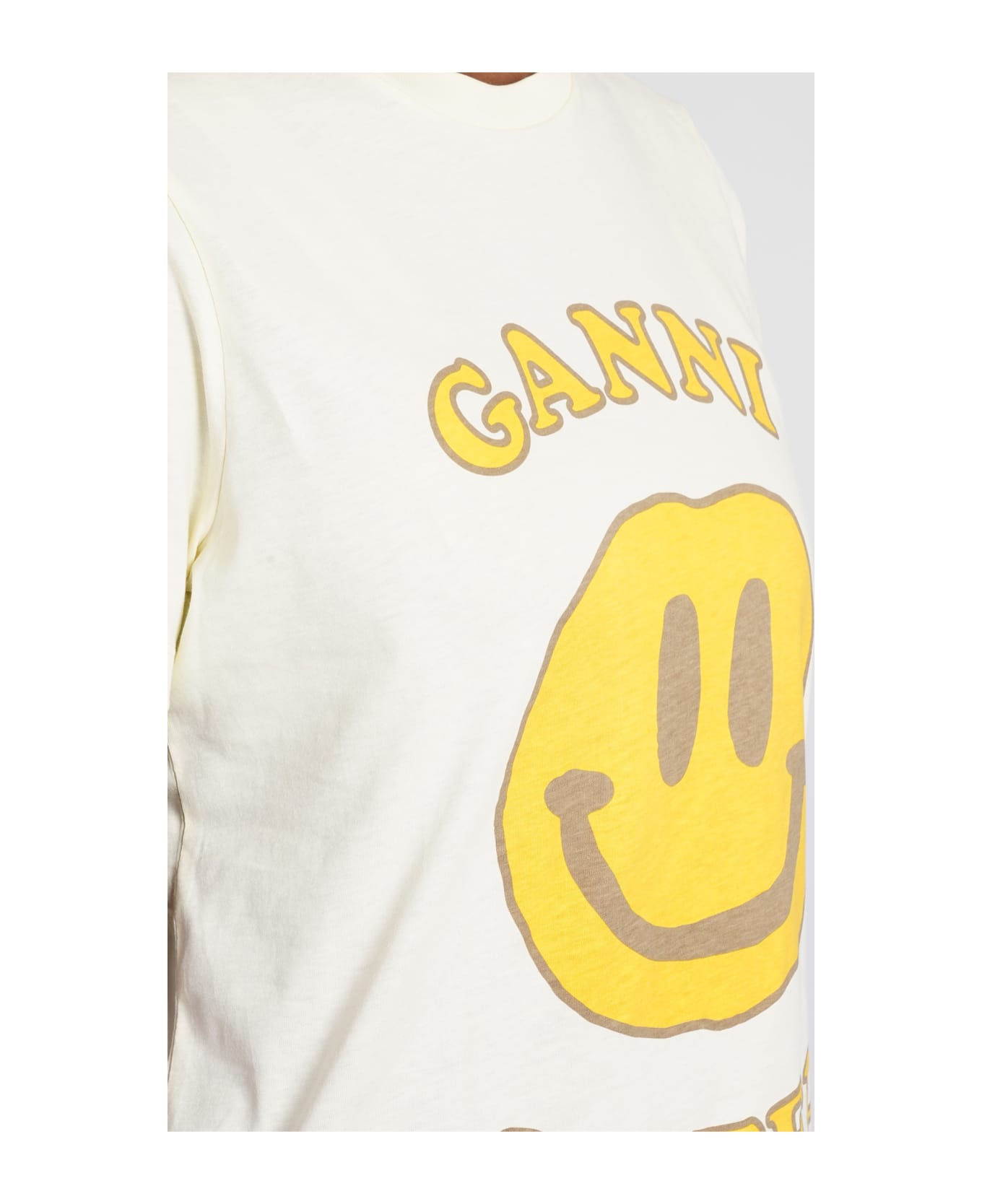 Ganni T-shirt In Yellow Cotton - yellow