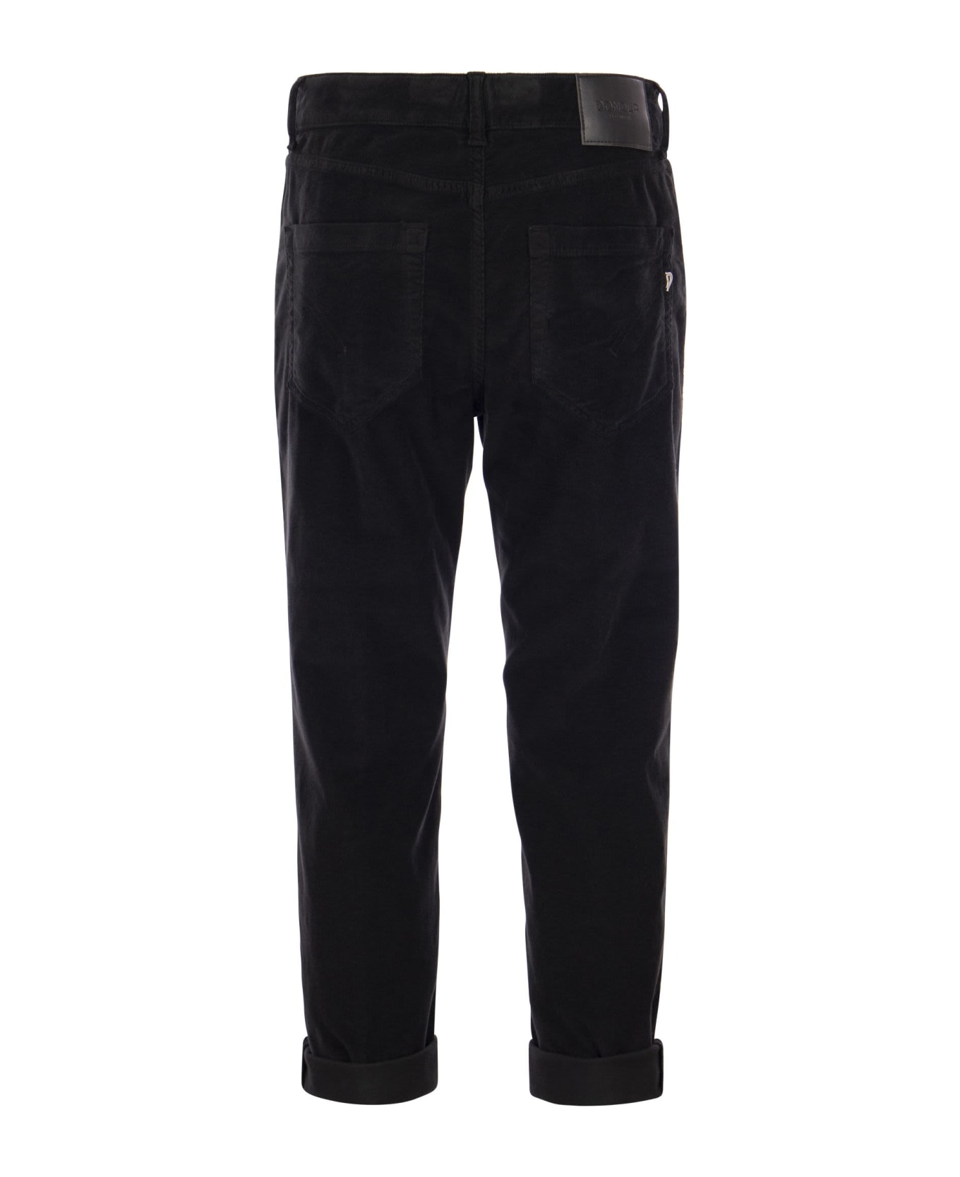 Dondup Koons - Multi-striped Velvet Trousers With Jewelled Buttons - Black デニム
