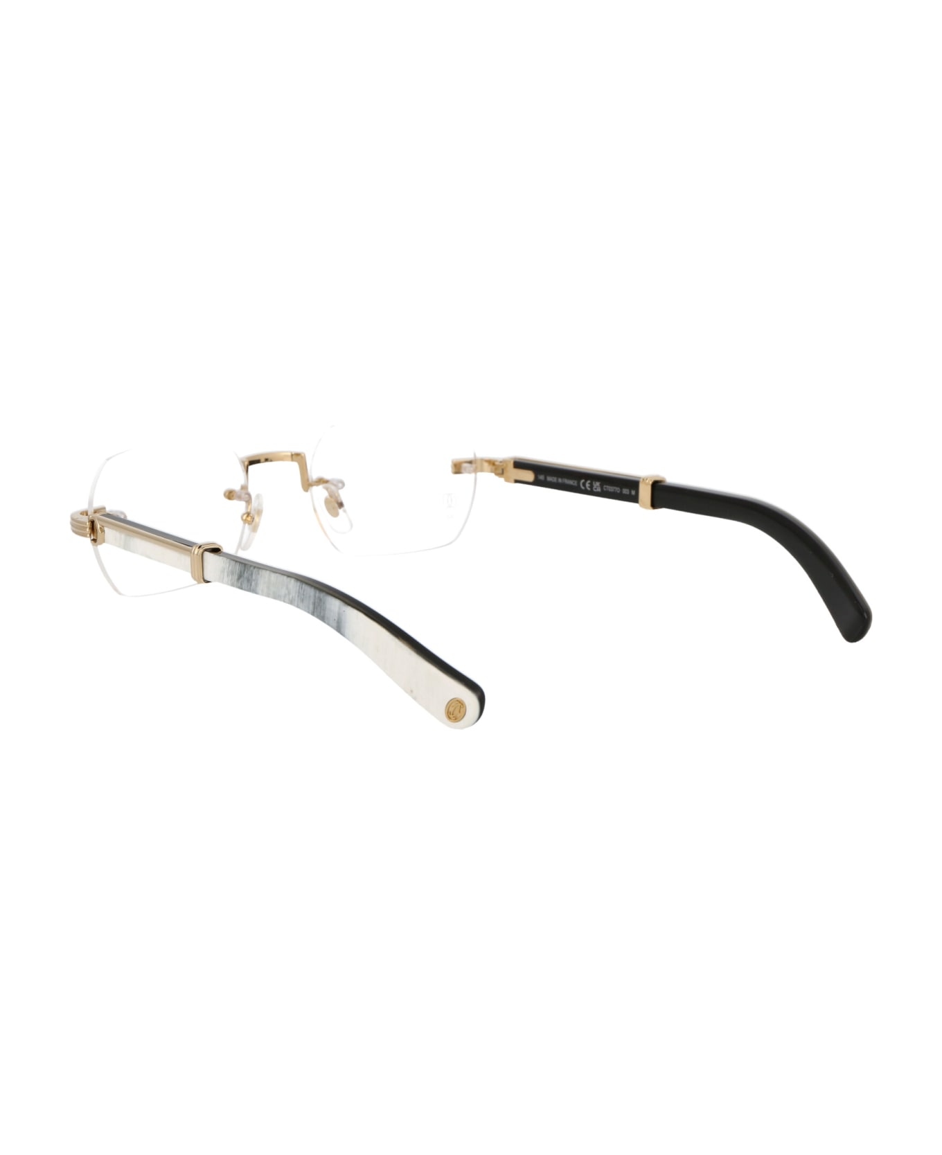 Cartier Eyewear Ct0377o Glasses - 003 GOLD WHITE TRANSPARENT