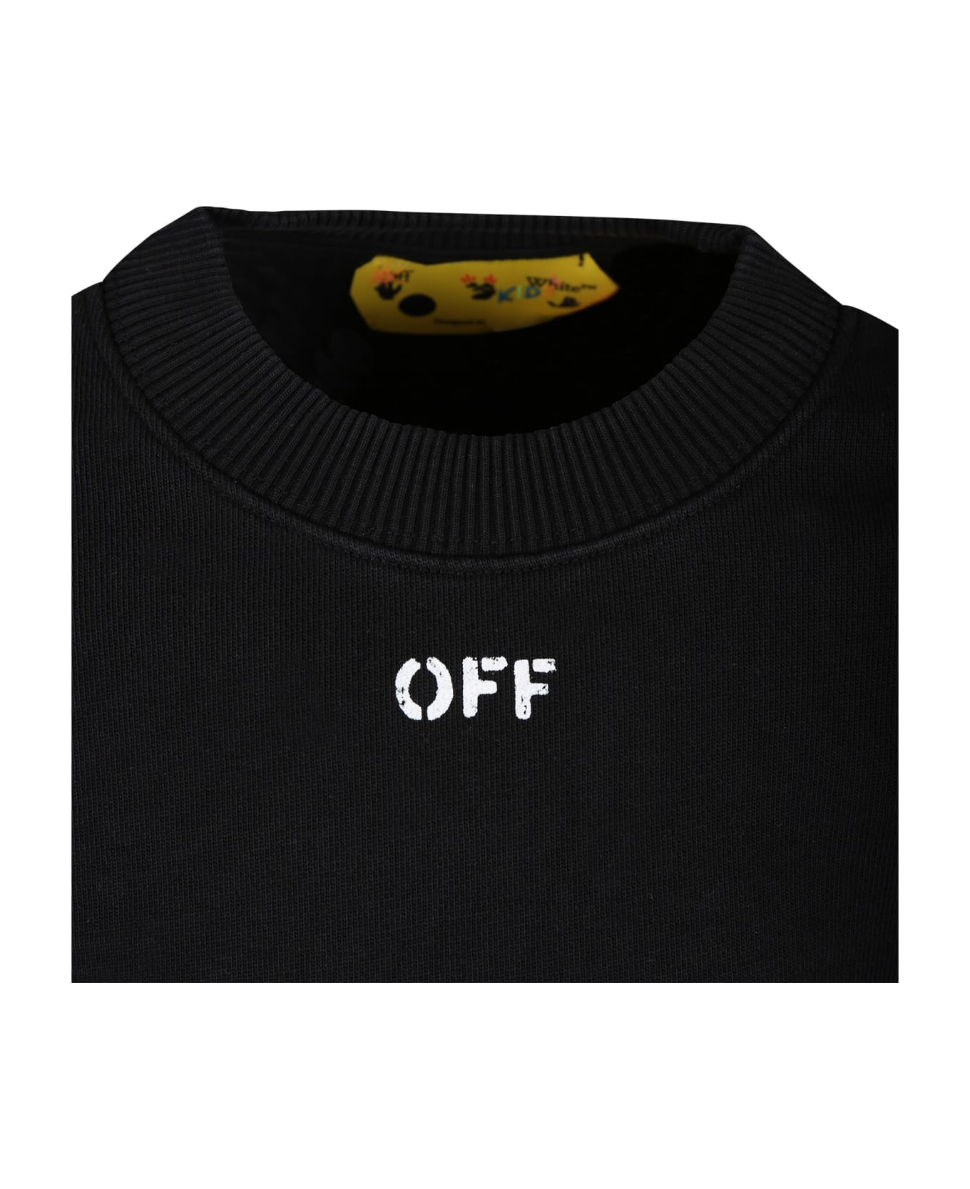 Off-White Black Sweatshirt For Boy With Logo - Black