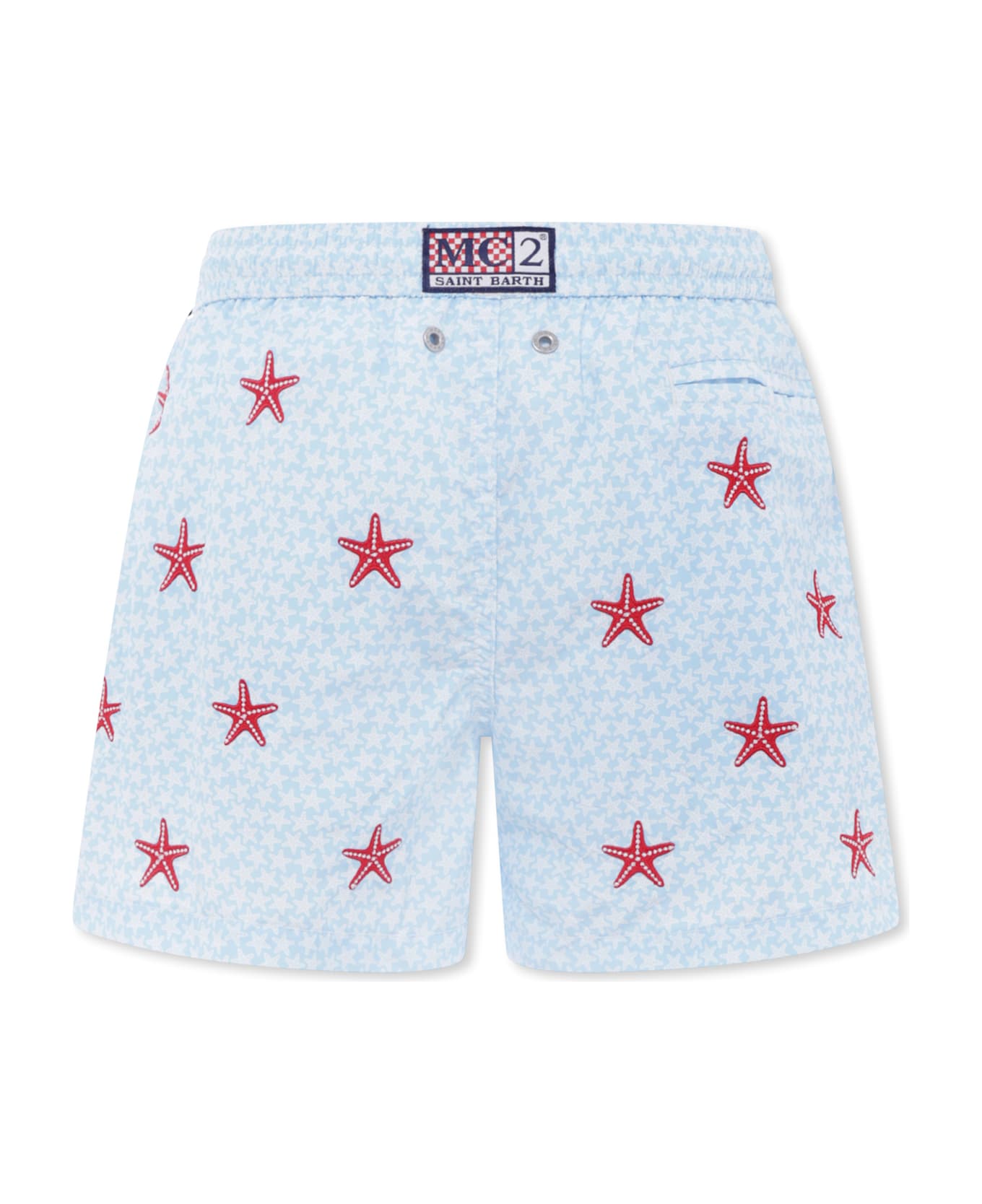 MC2 Saint Barth Light Blue Swim Shorts For Boy With Starfish - Light Blue