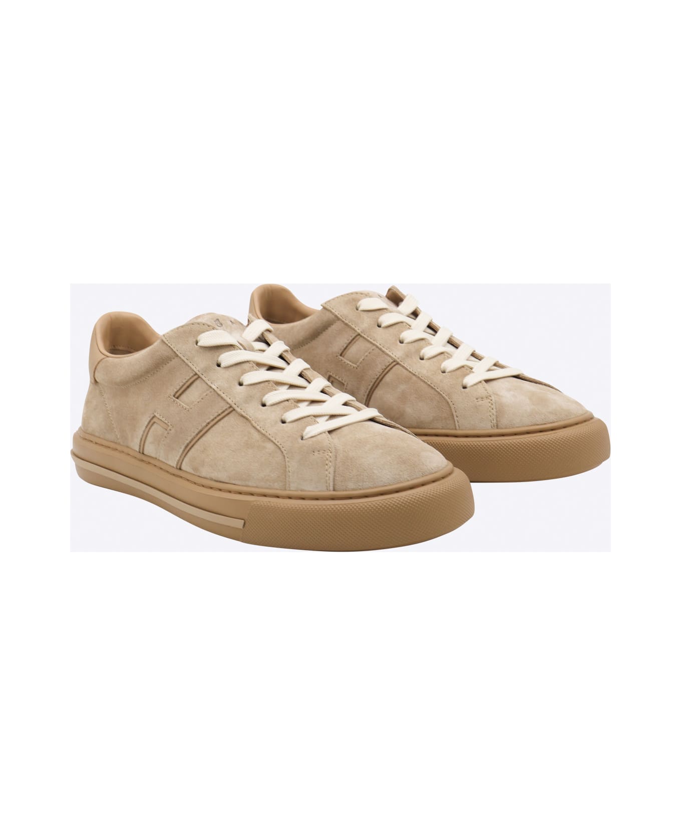 Hogan Beige Leather Sneakers - Beige