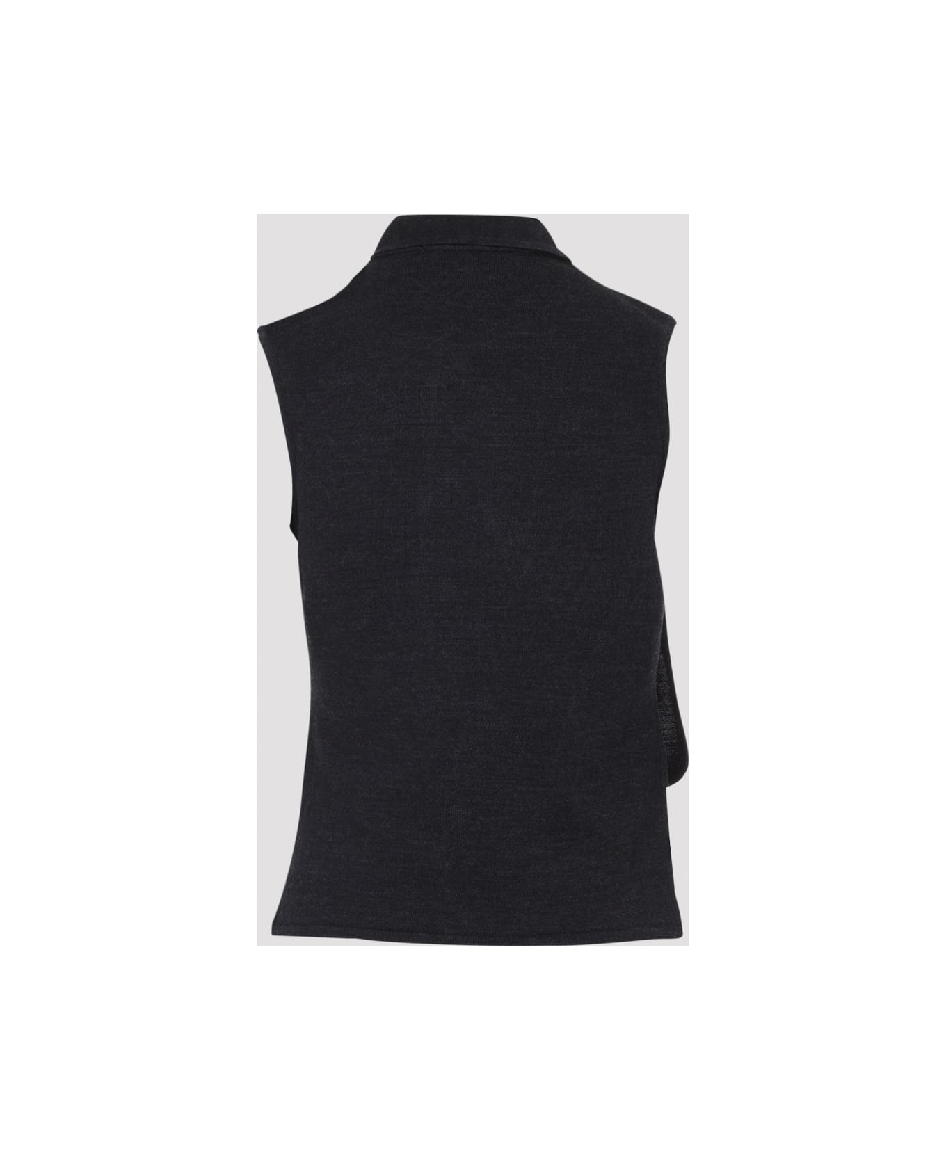 Lemaire Asymmetrical Sleeveless Cardigan - Anthracite