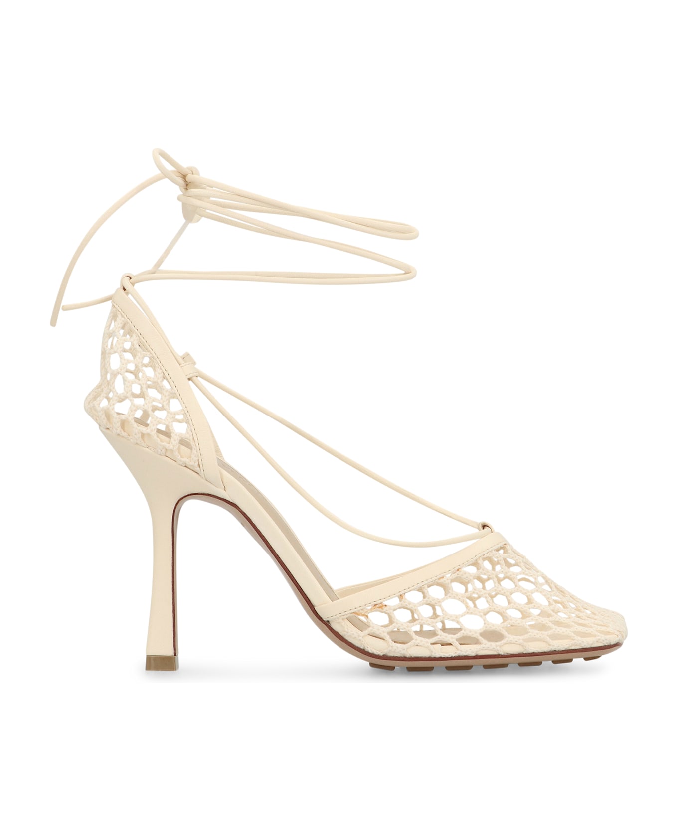 Bottega Veneta Stretch Heeled Sandals - panna