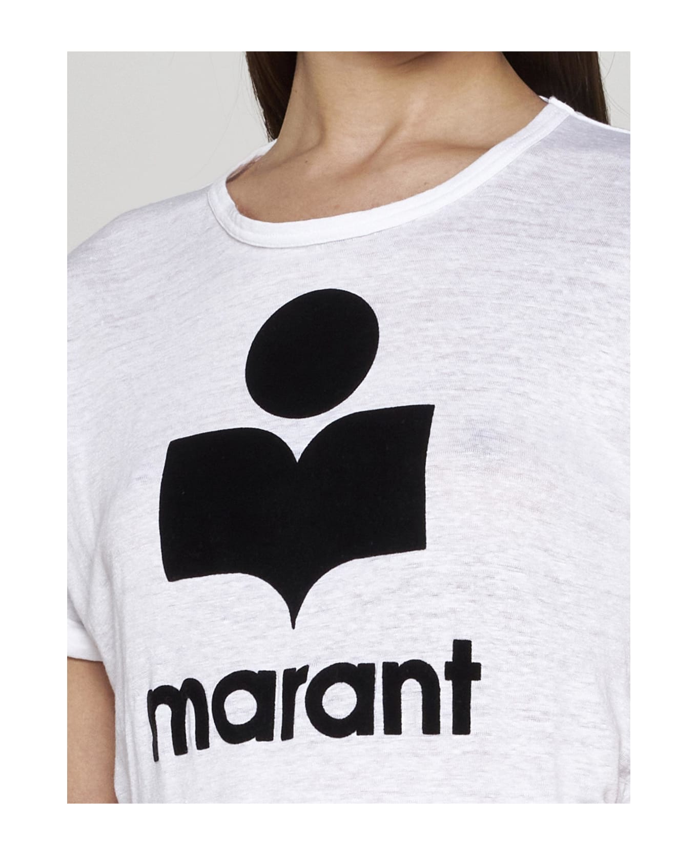 Marant Étoile Koldi Logo Linen T-shirt - White