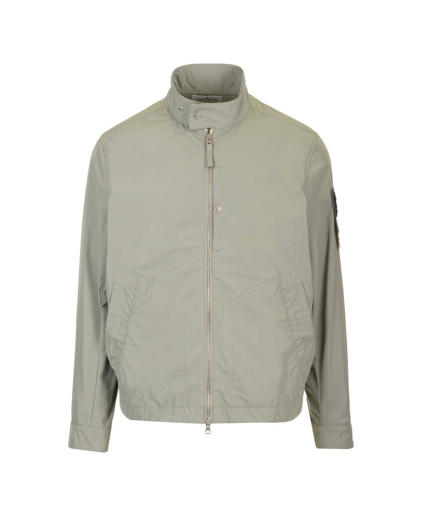 Stone Island Nylon Biker Jacket - Green