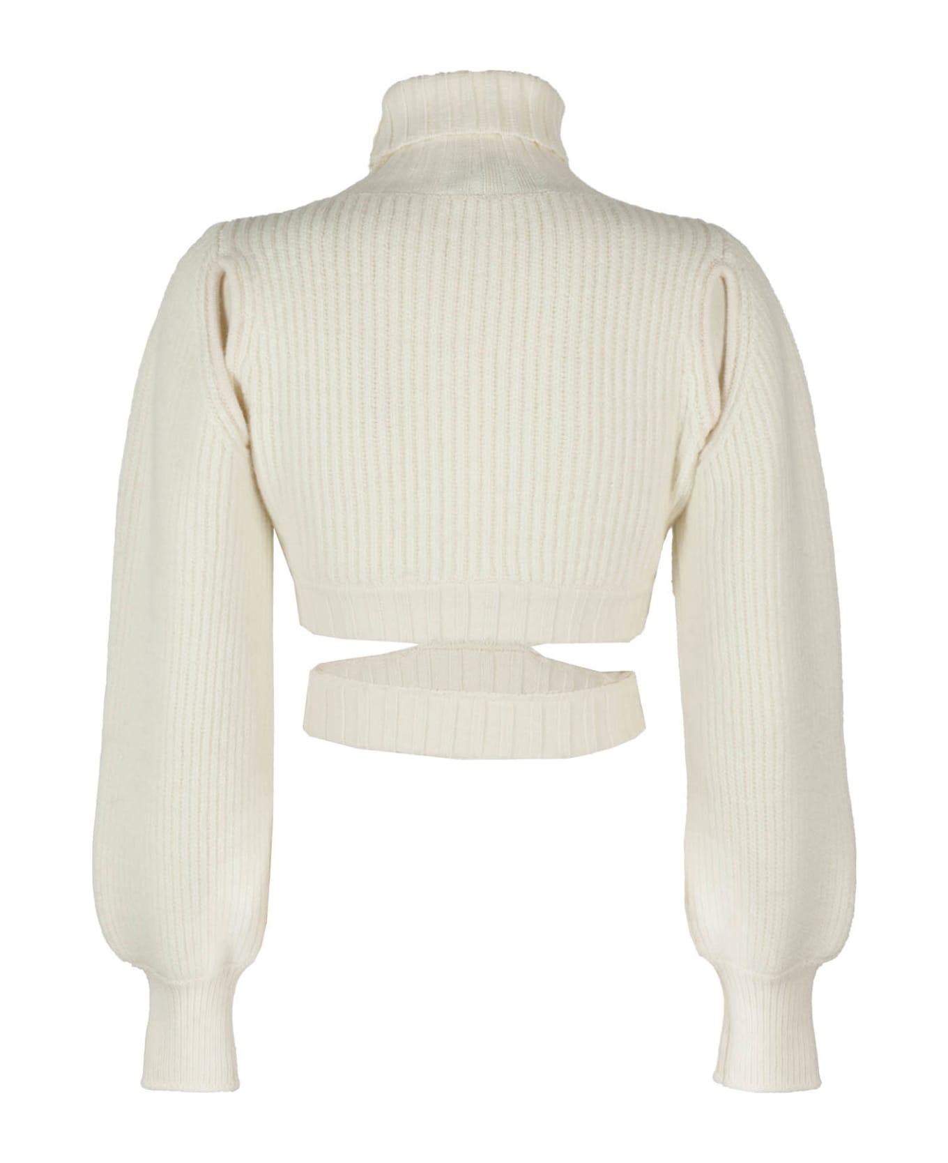 ANDREĀDAMO Ribbed Knit Crop Sweater