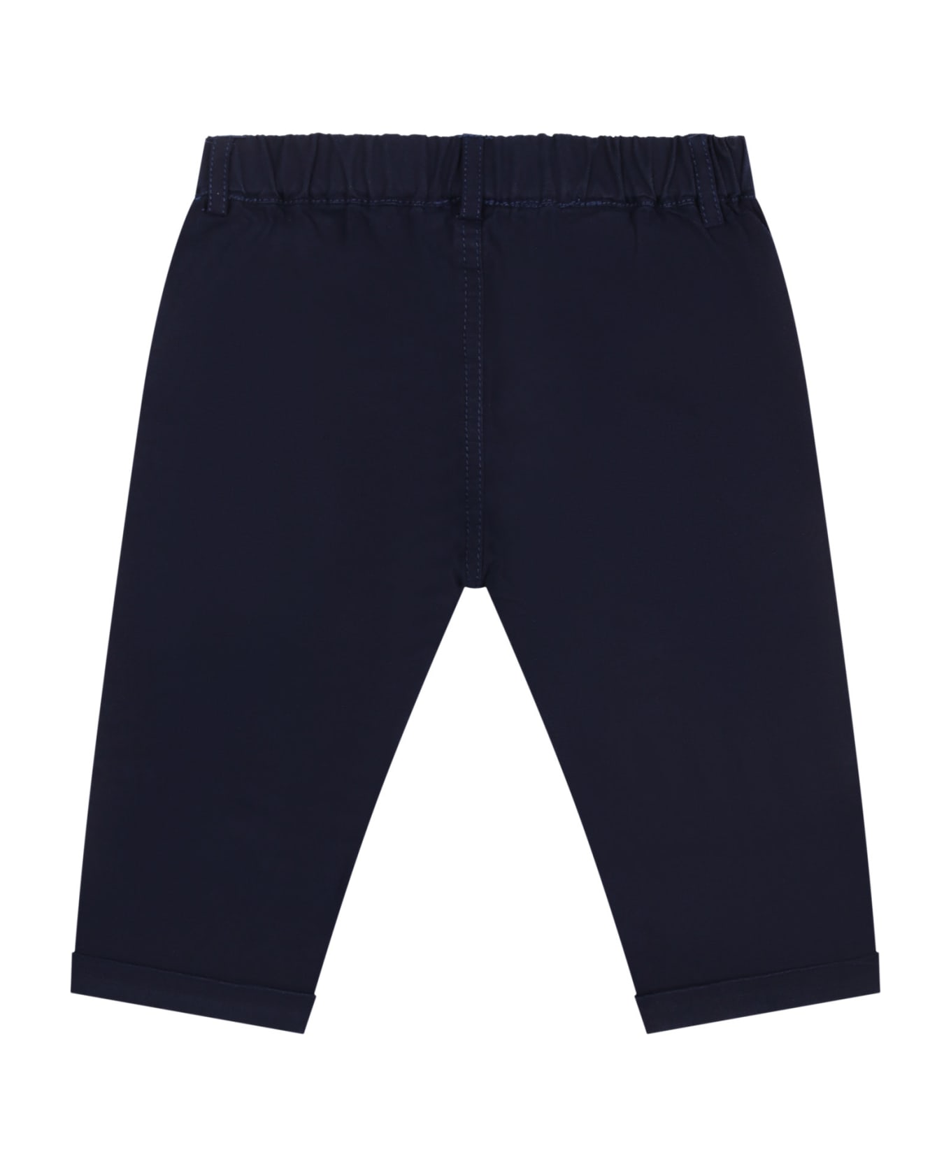 Moschino Blue Trousers For Baby Boy With Teddy Bear And Logo - Blue ボトムス