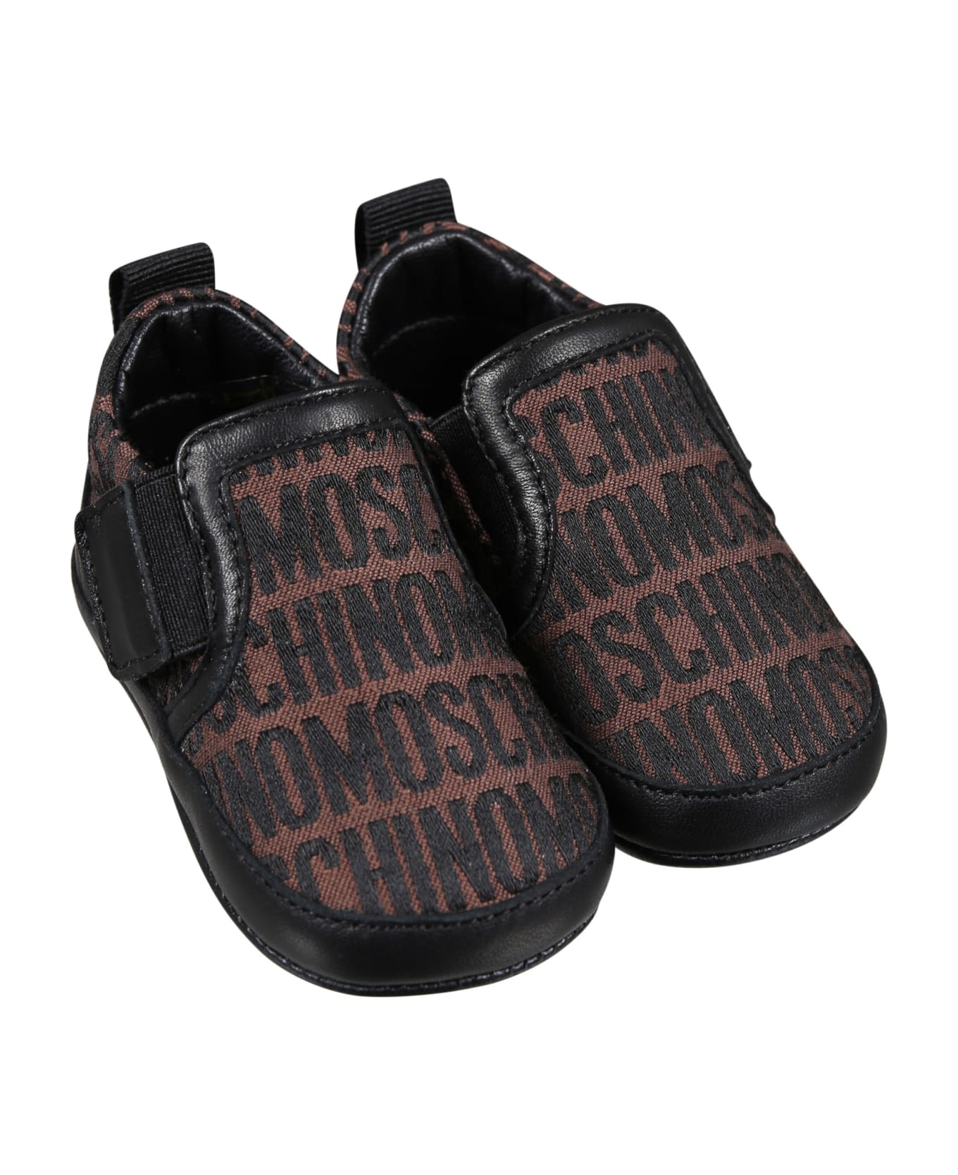 Moschino Brown Slip On For Babykids With Logo - Brown