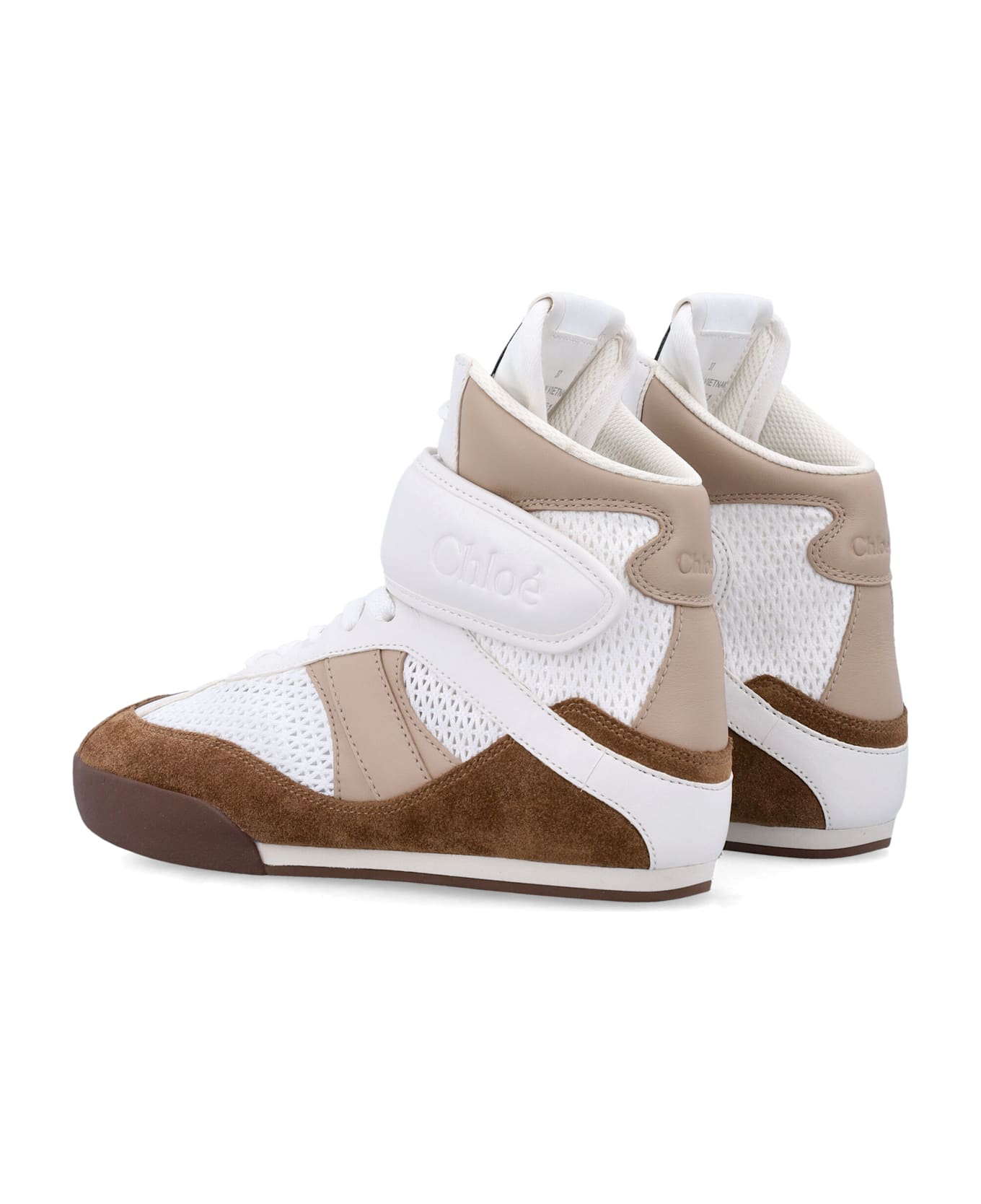 Chloé Kick High-top Woman
s Sneaker - NATURAL BROWN