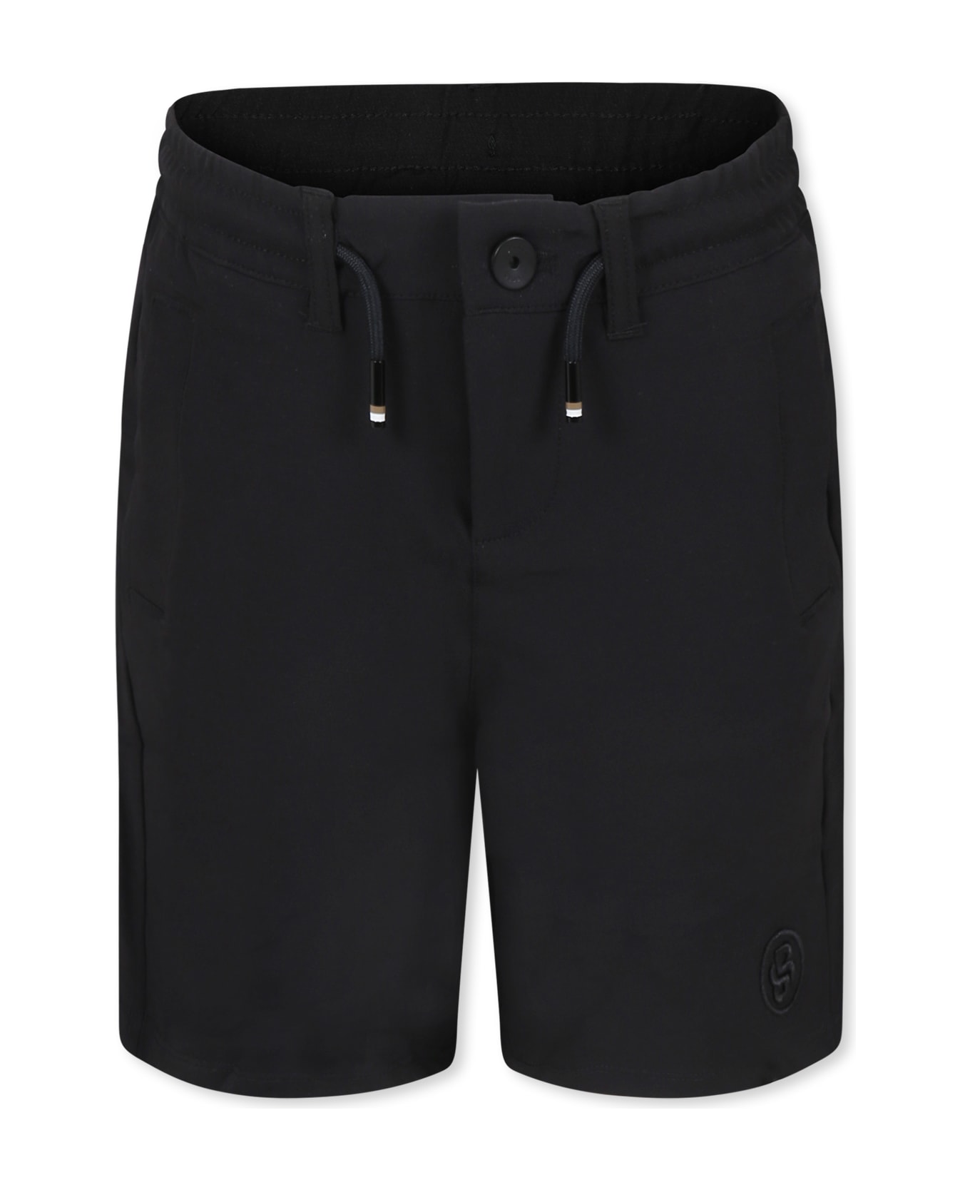 Hugo Boss Black Shorts For Boy With Logo - Black