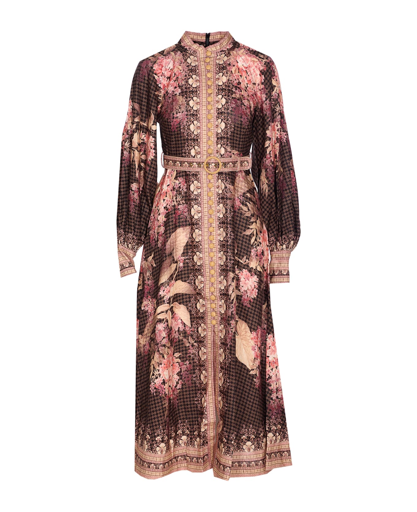 Zimmermann Illuminate Buttoned Midi Dress - Brown