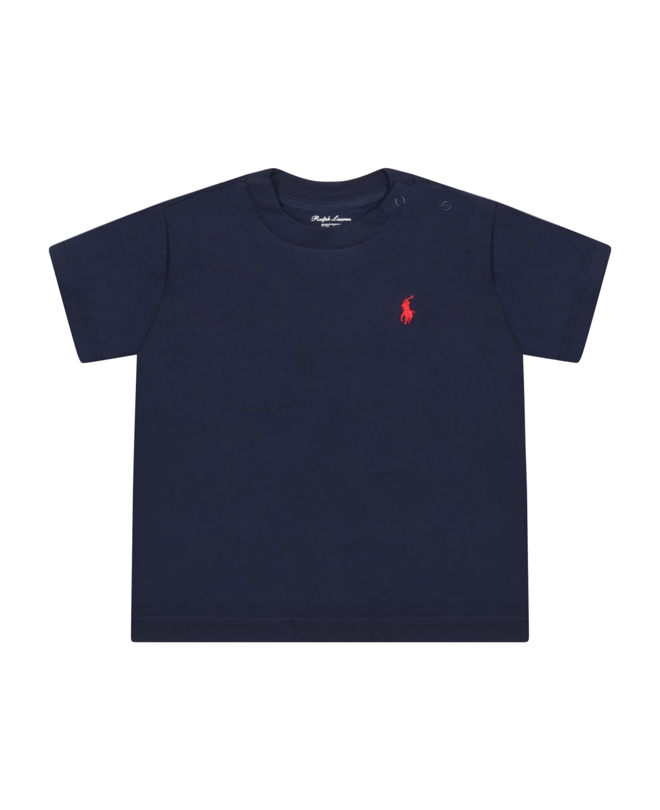 Ralph Lauren Blue T-shirt For Baby Kids With Iconic Pony Logo - Blue Tシャツ＆ポロシャツ