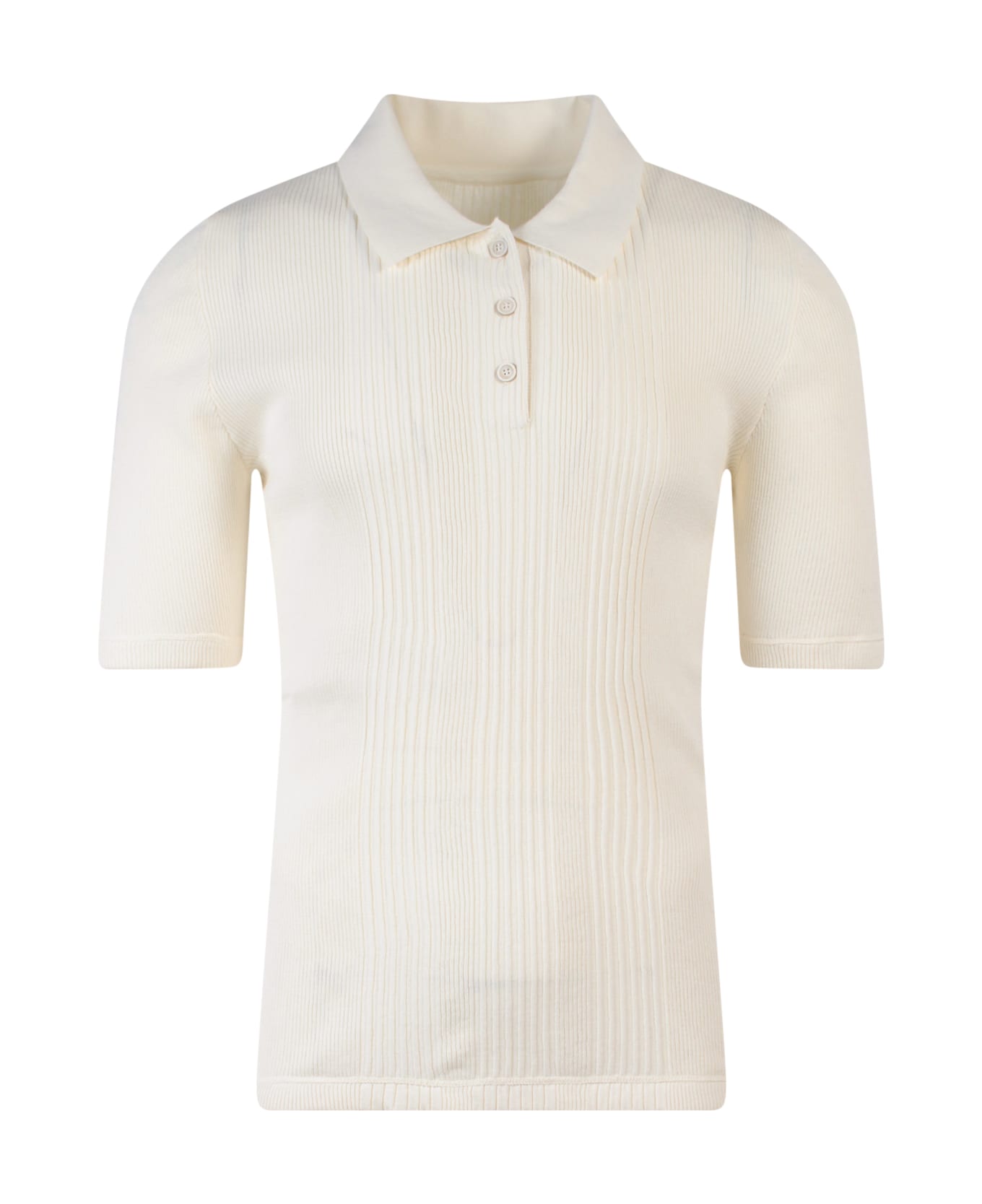 Maison Margiela Slim Knit Polo Shirt - White ポロシャツ