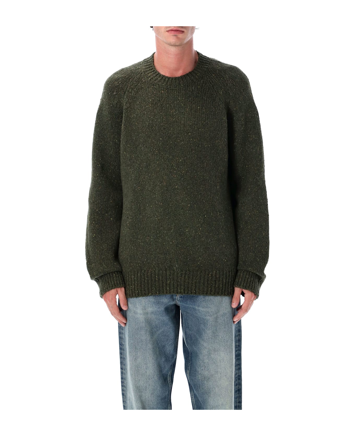 A.P.C. Harris Crewneck Wool Jumper - DK GREEN