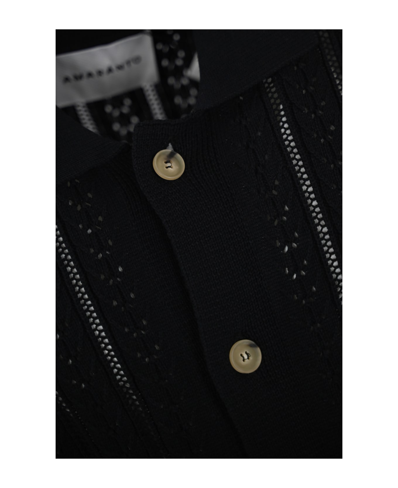 Amaranto <strong>perforated Shirt</strong><strong></strong> - Nero