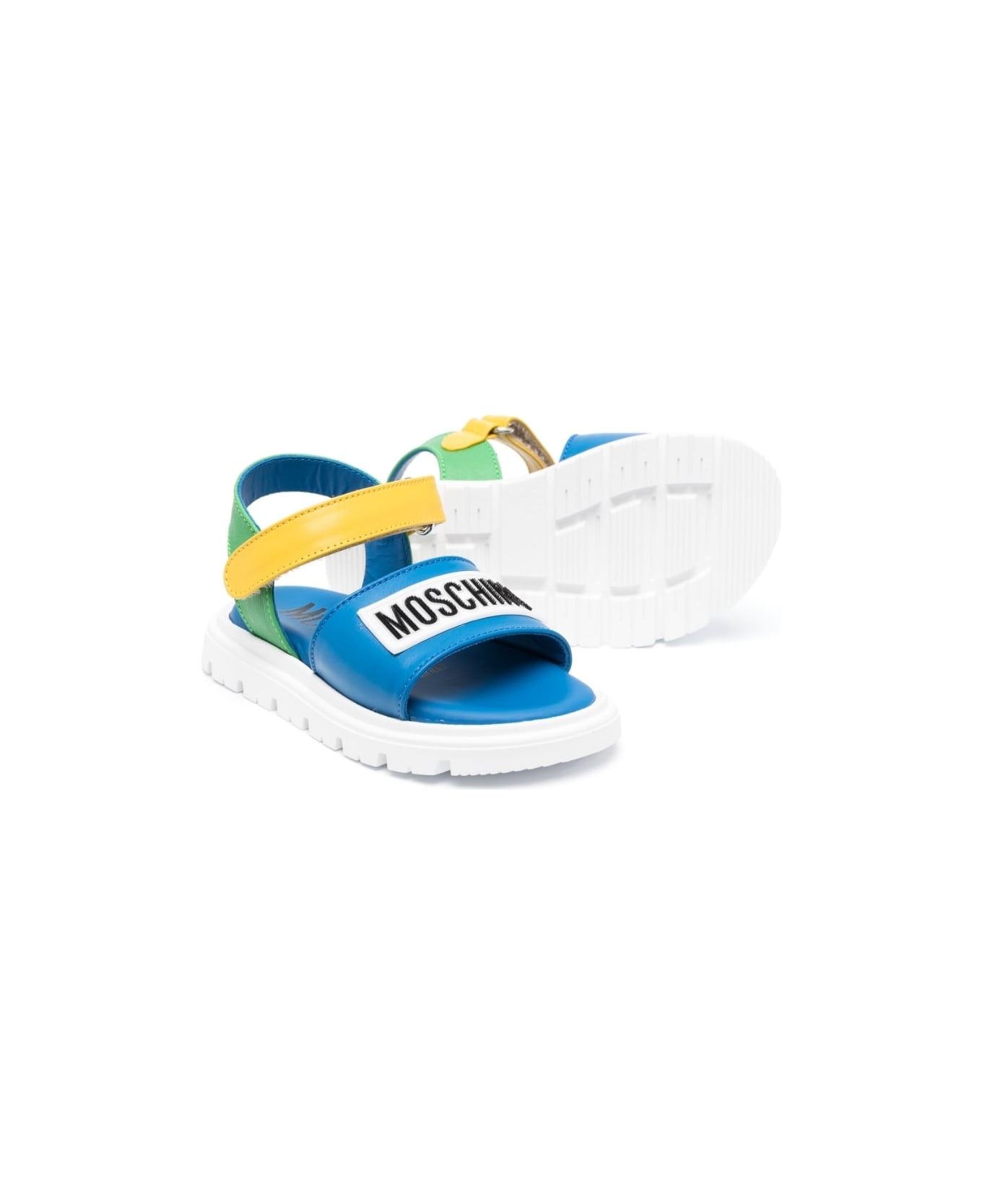 Moschino Sandals With Logo - Blue